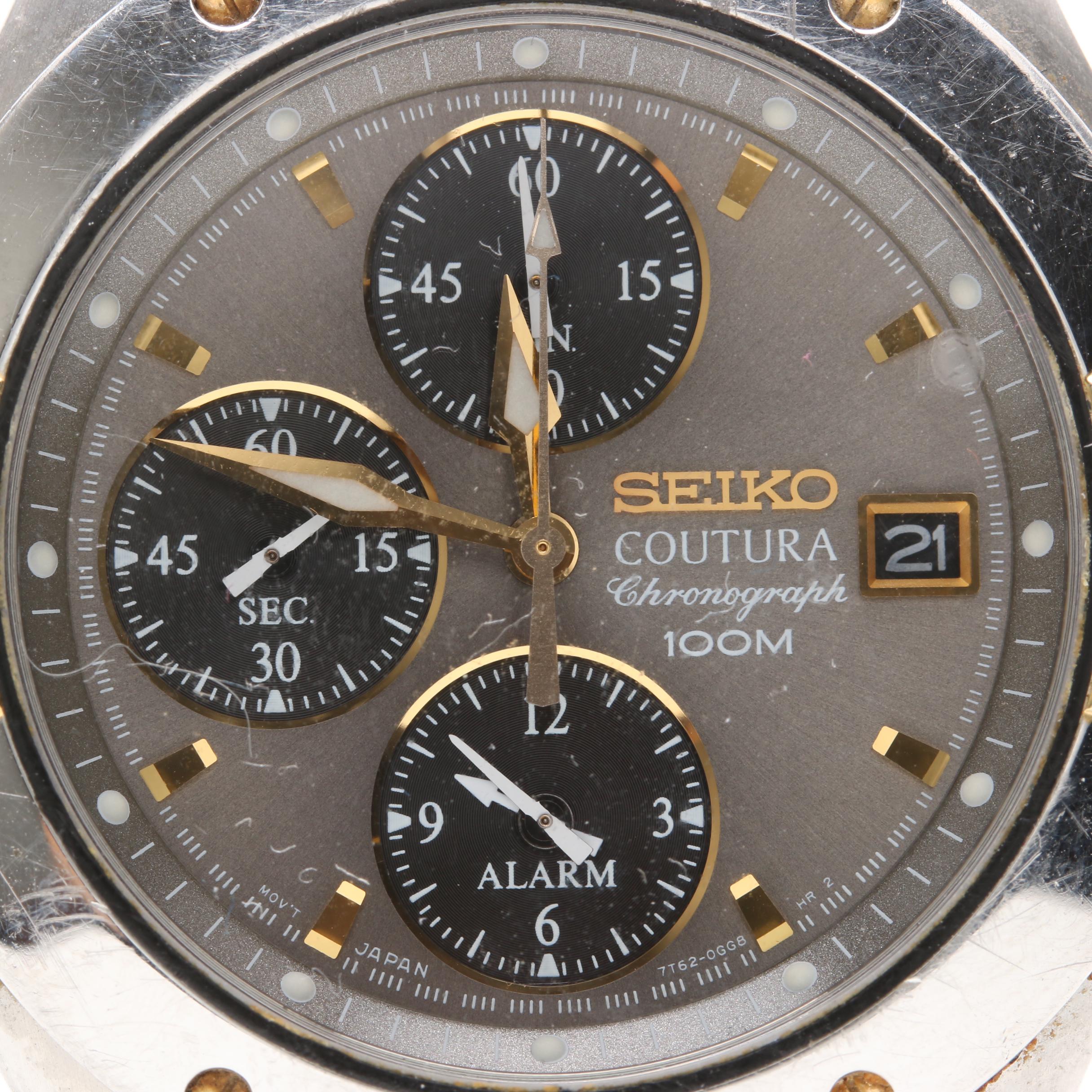 Seiko "Coutura" Two Tone Chronograph Watch