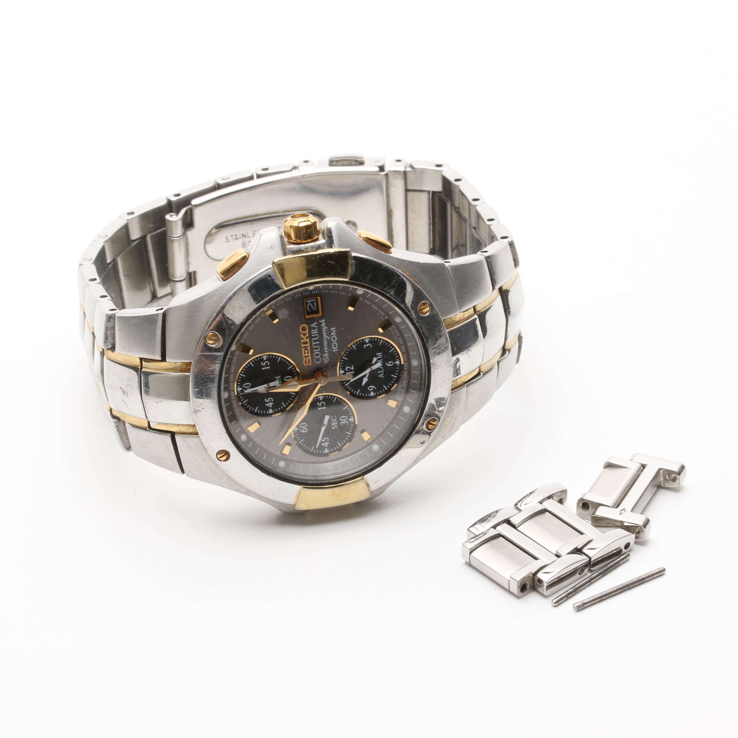 Seiko "Coutura" Two Tone Chronograph Watch