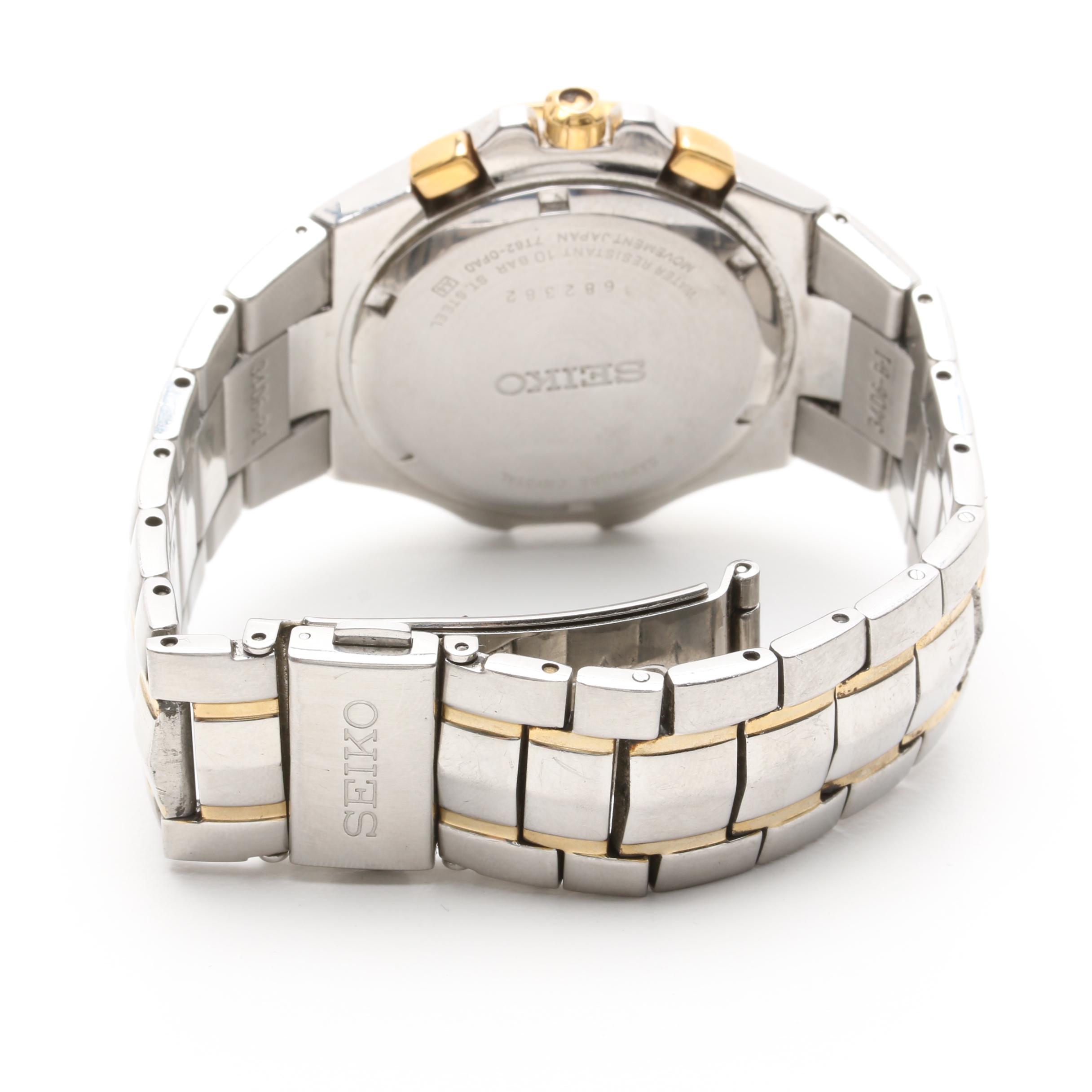 Seiko "Coutura" Two Tone Chronograph Watch
