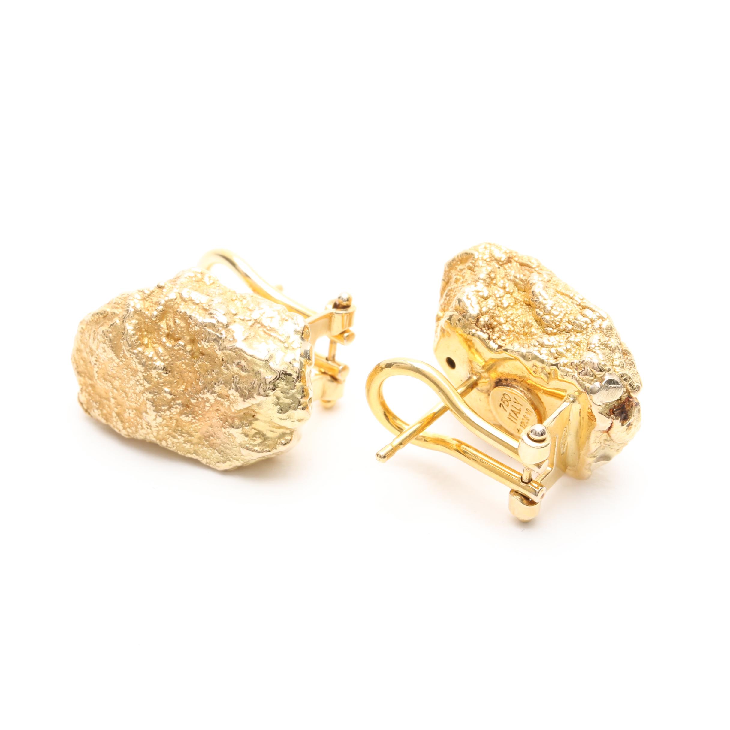 Roberto Coin 18K Yellow Gold Nugget Earrings