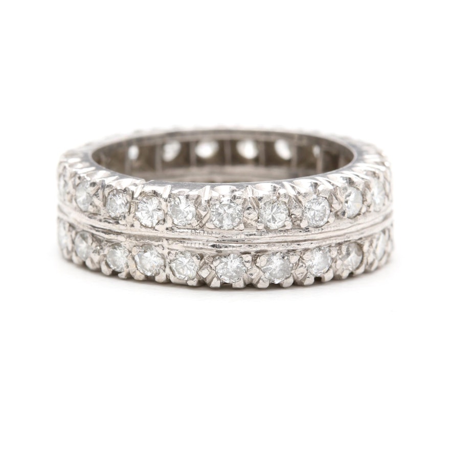 Platinum Palladium Alloy 1.26 CTW Diamond Eternity Ring