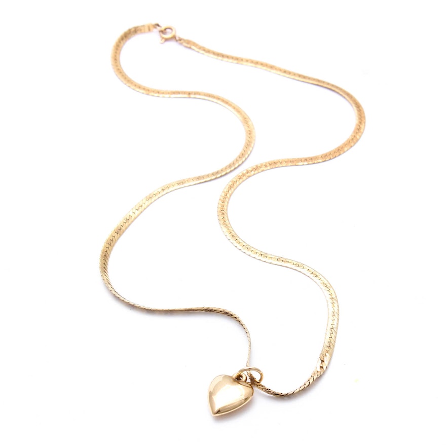 14K Yellow Gold Necklace with Pendant