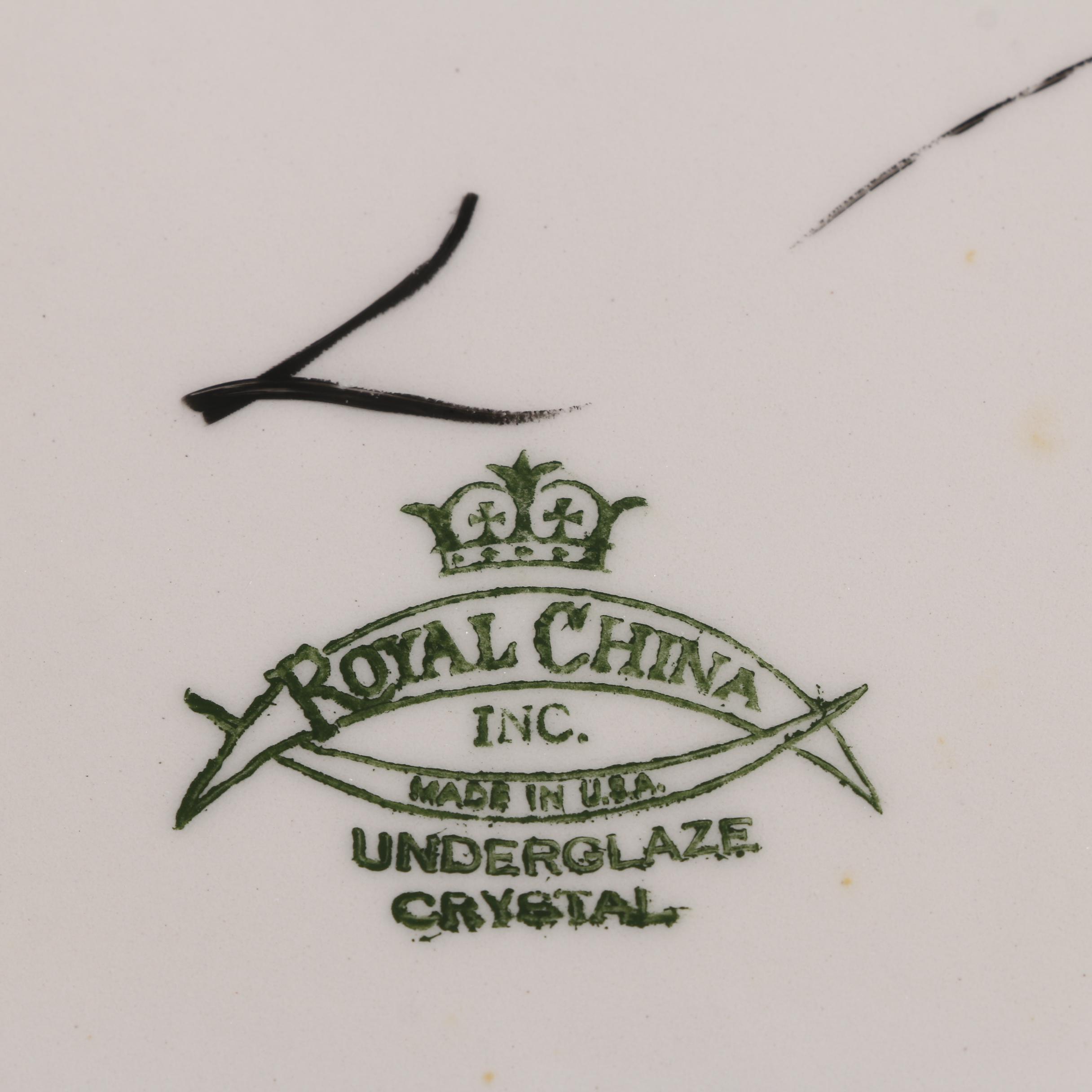 Mid Century Royal China "Star Glow" and Harker Bakerite "Tulip" Dinnerware