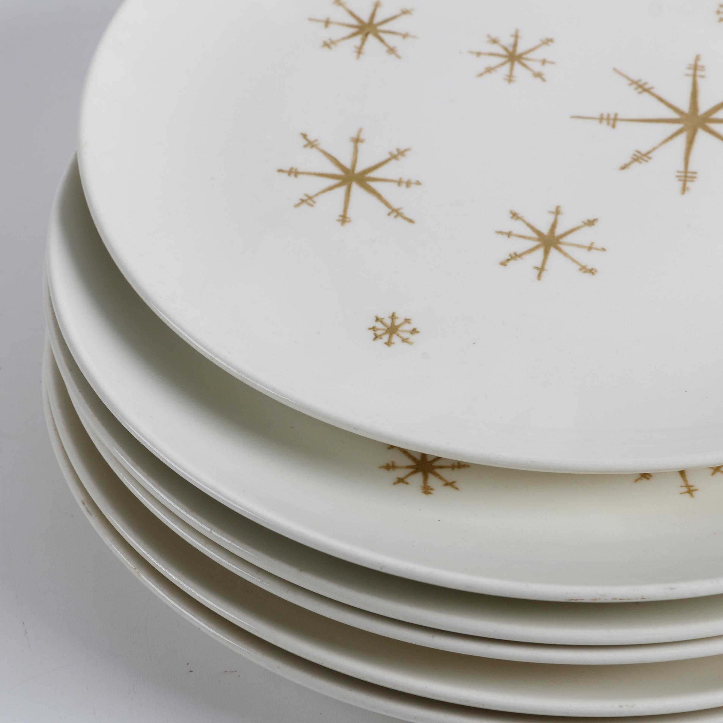 Mid Century Royal China "Star Glow" and Harker Bakerite "Tulip" Dinnerware