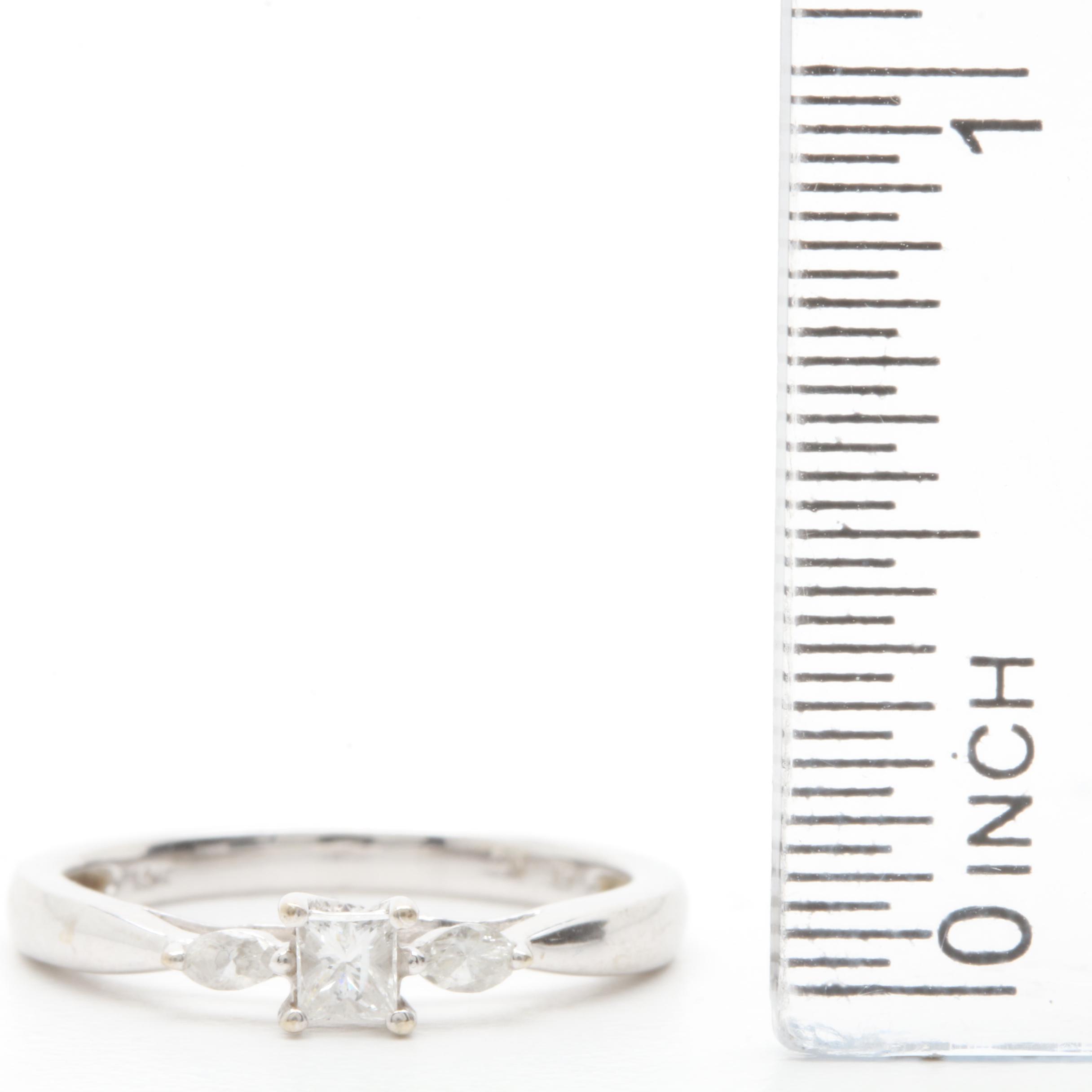 10K White Gold Diamond Ring