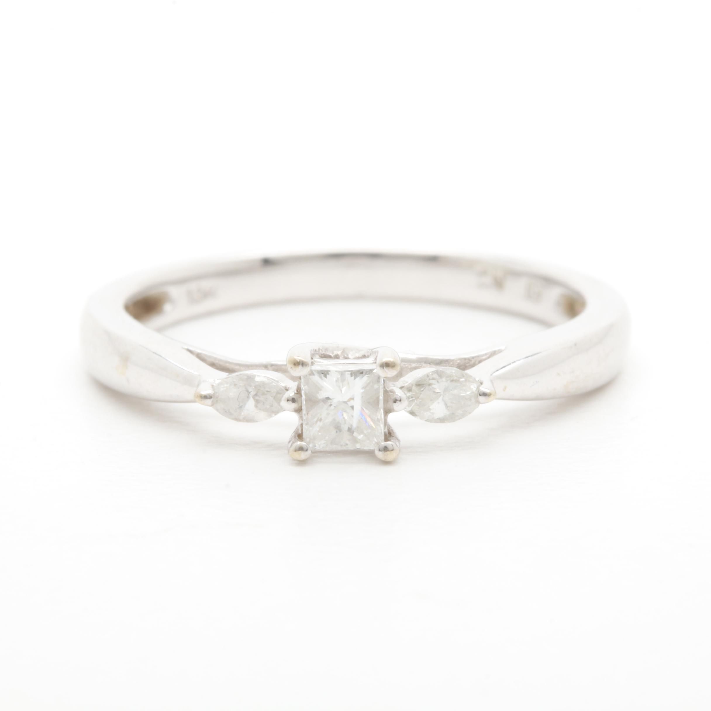 10K White Gold Diamond Ring