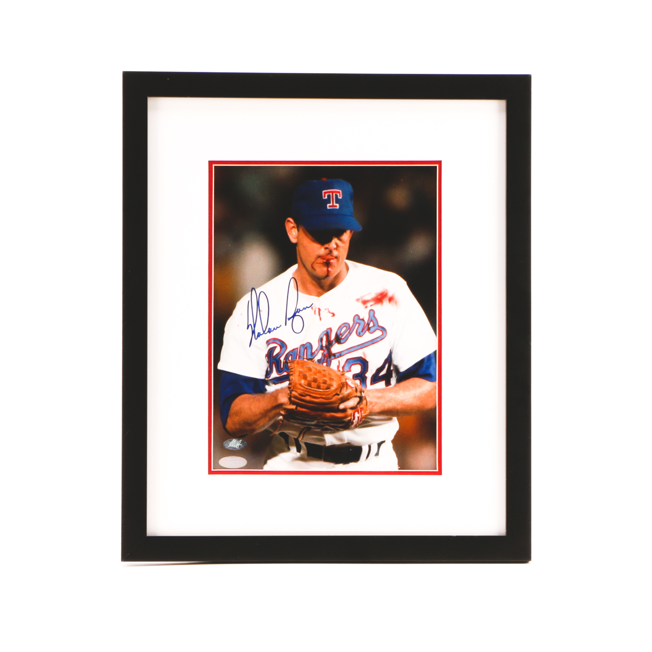 Nolan Ryan Signed Bloody Lip Photo  COA