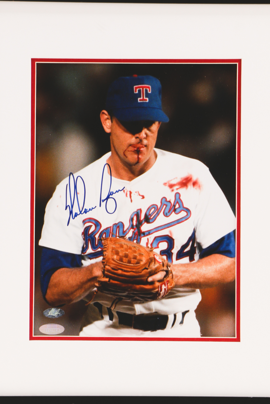 Nolan Ryan Signed Bloody Lip Photo  COA