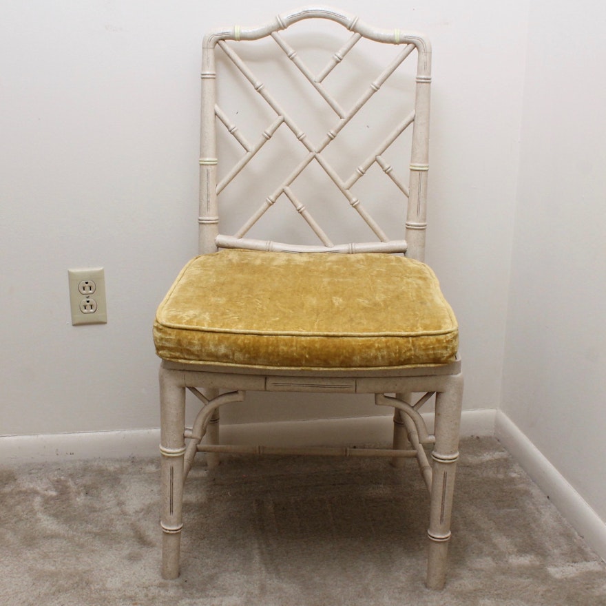 Vintage Hollywood Regency Style Chair with Caned Seat