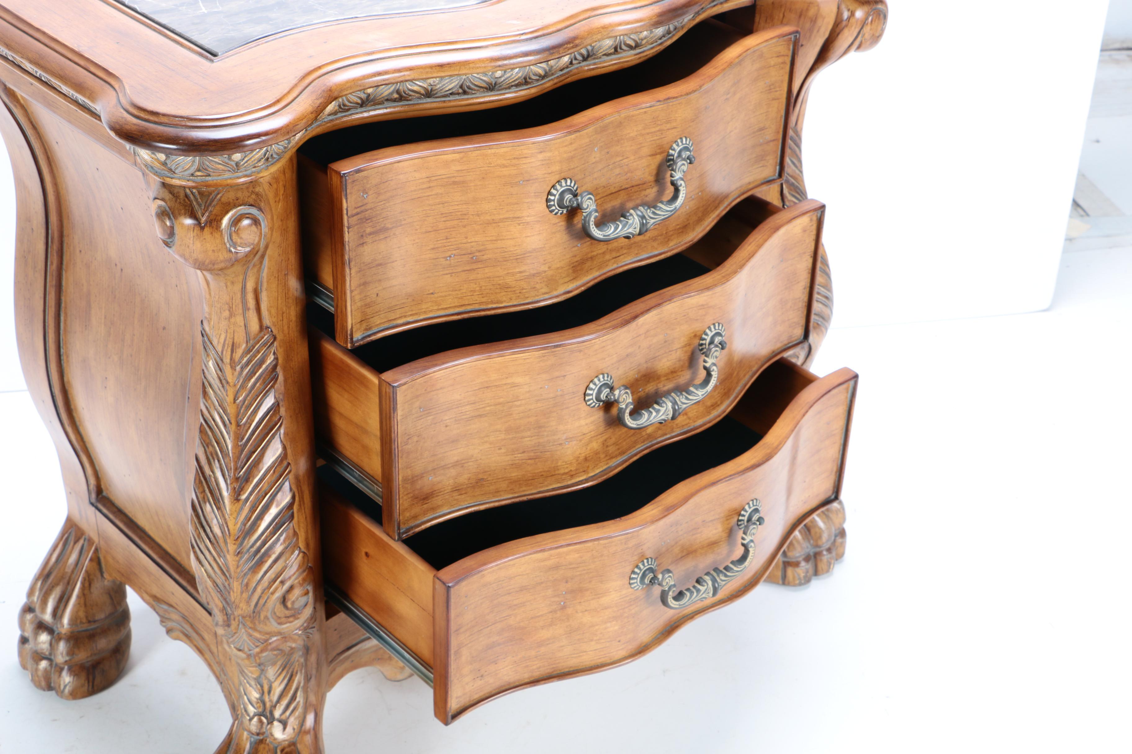 Nightstand with Stone Inlay Top by Michael Amini for AICO