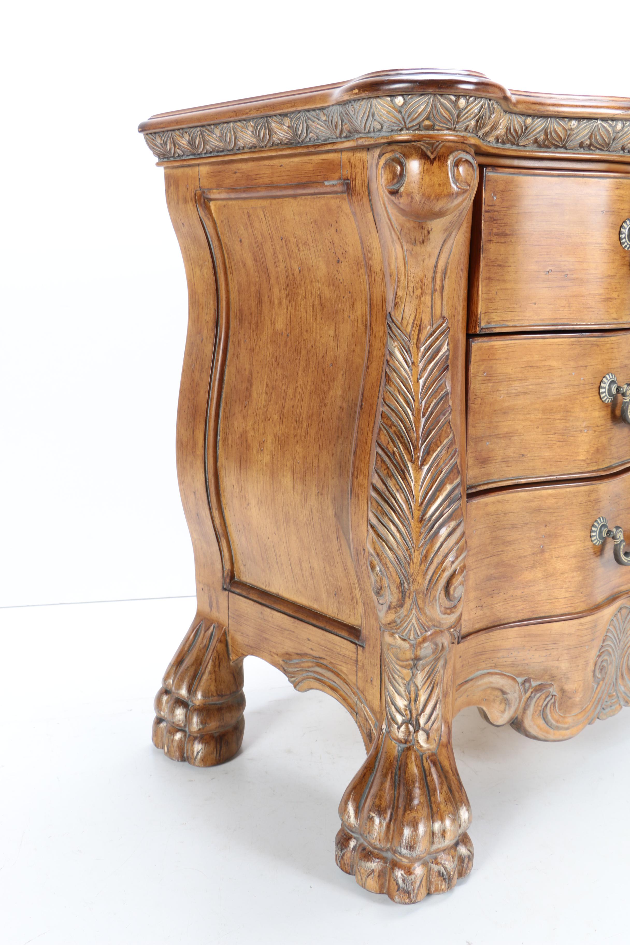 Nightstand with Stone Inlay Top by Michael Amini for AICO