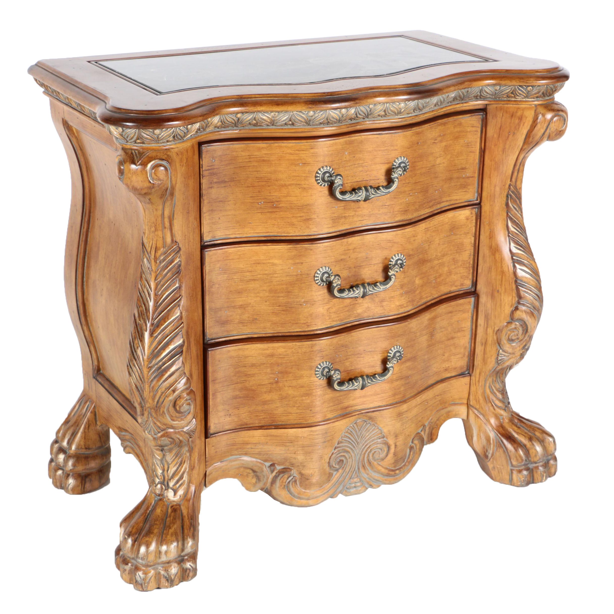 Nightstand with Stone Inlay Top by Michael Amini for AICO