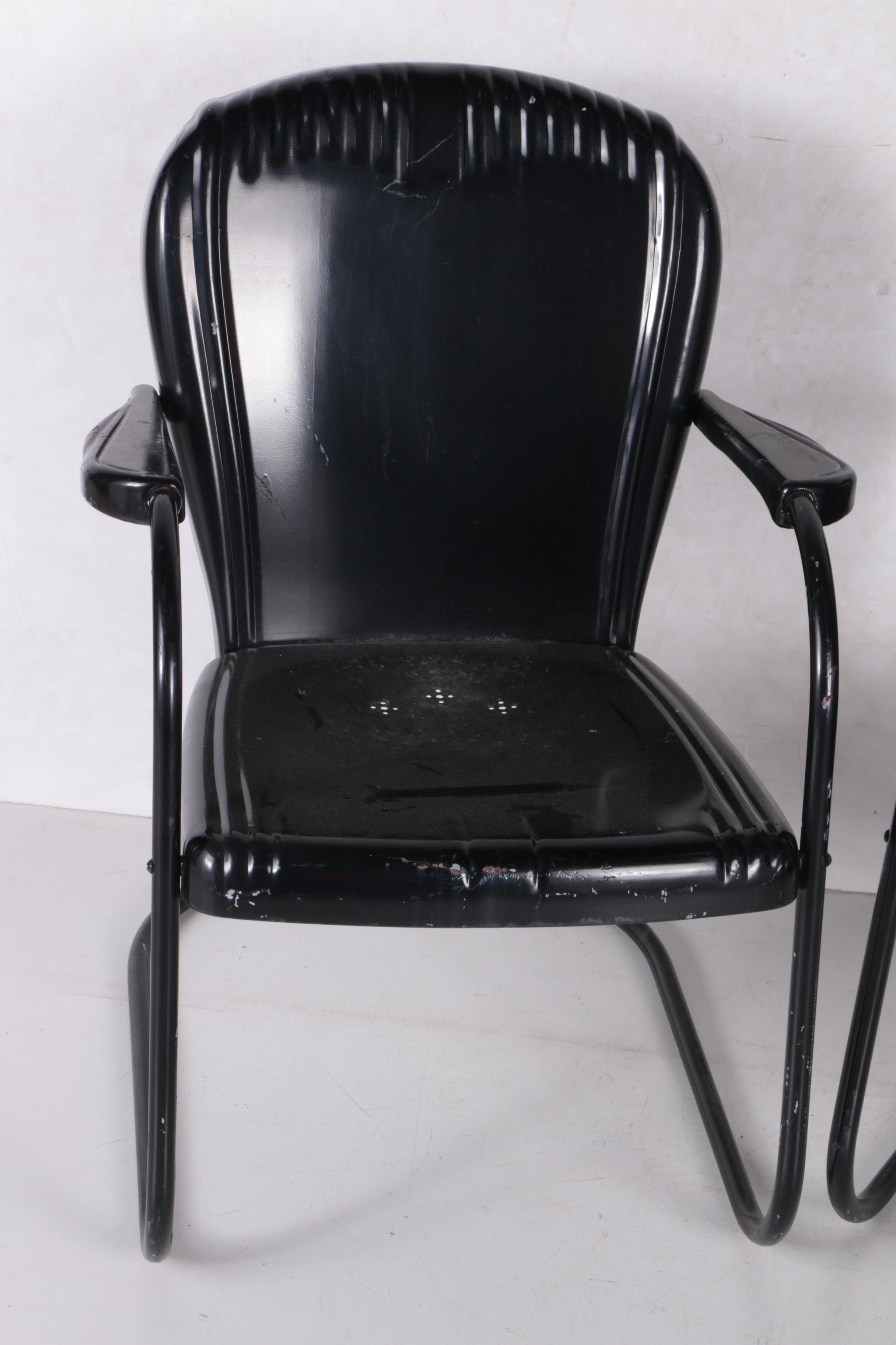 Vintage Black Metal Patio Chairs