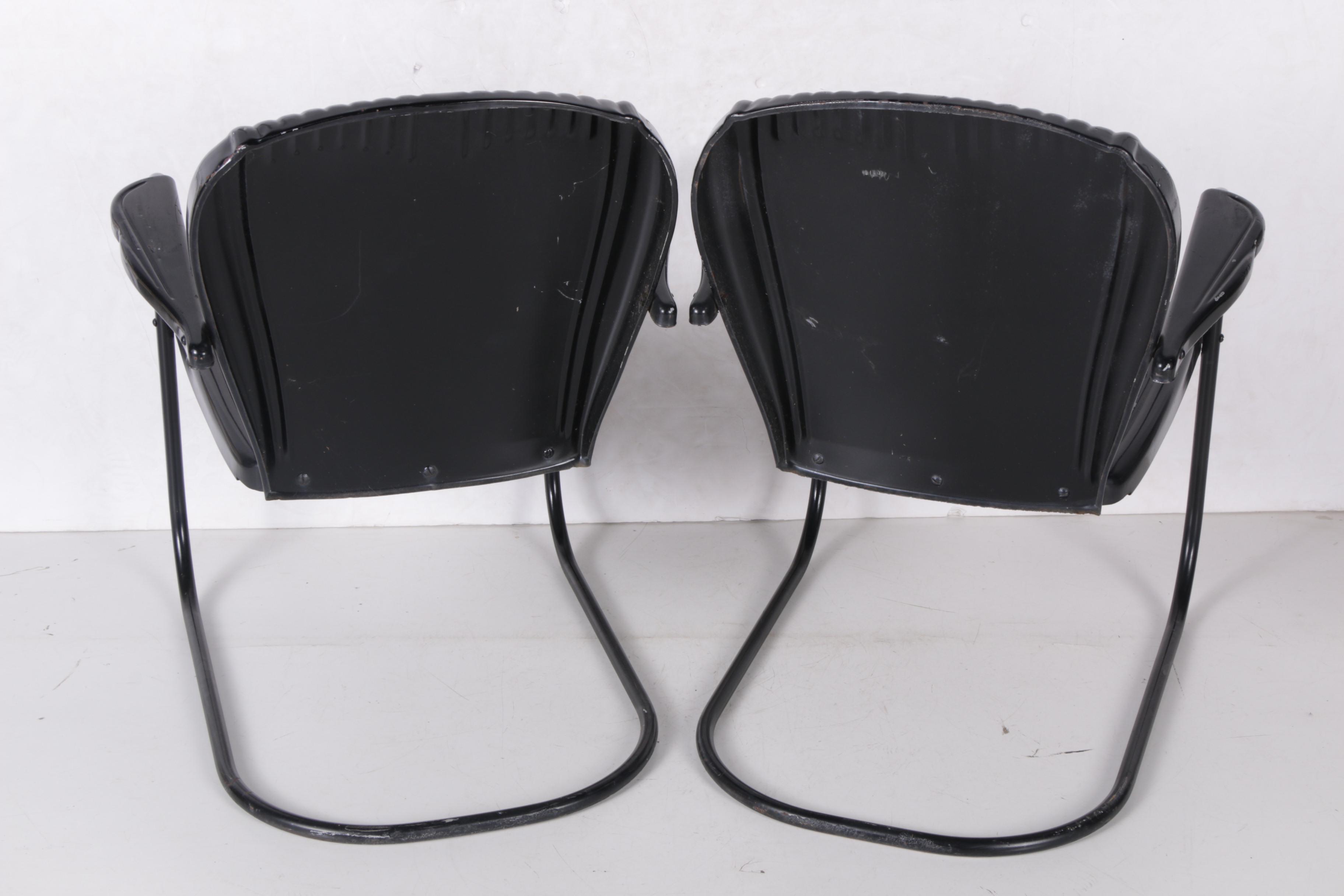 Vintage Black Metal Patio Chairs