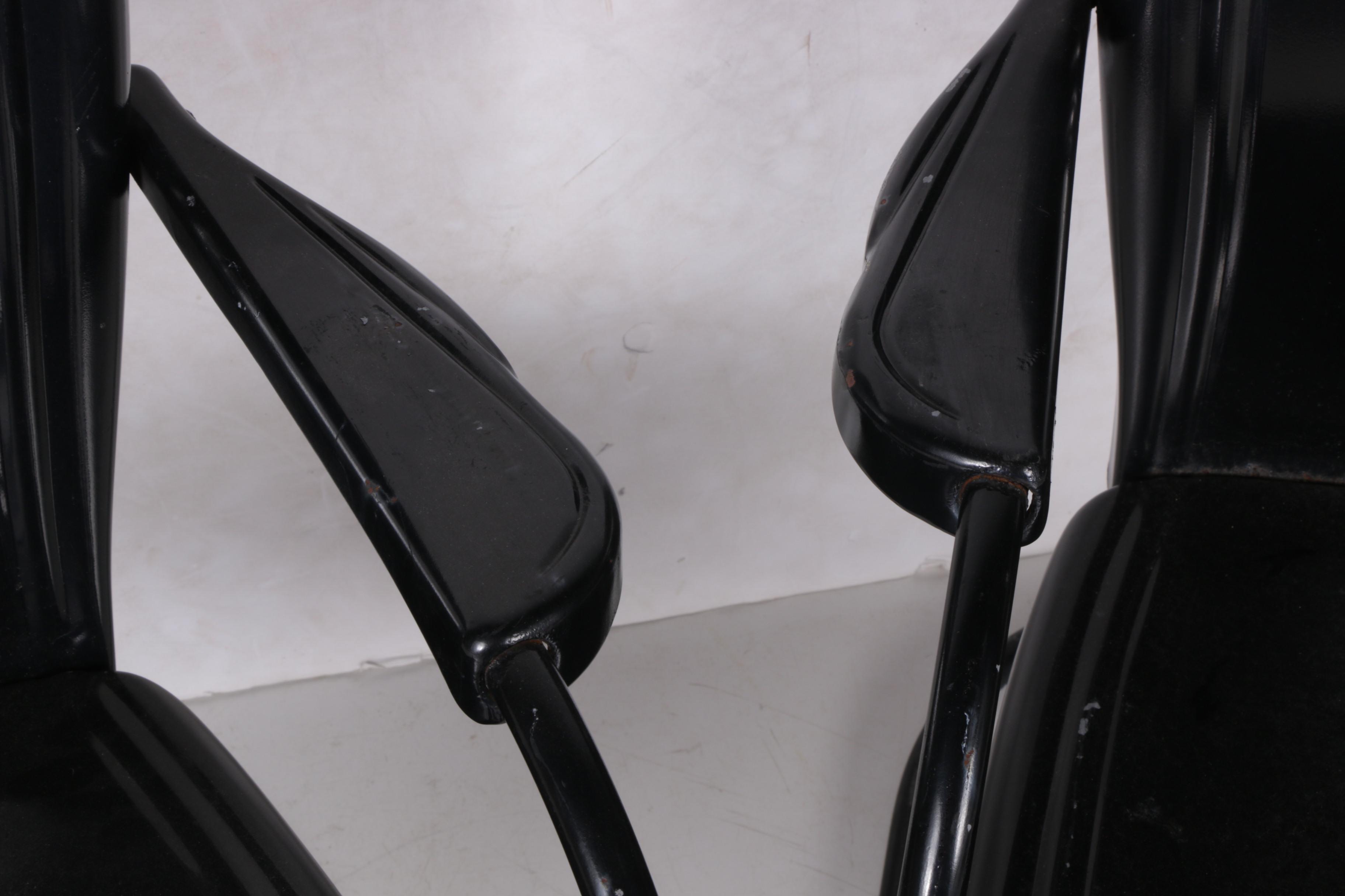 Vintage Black Metal Patio Chairs