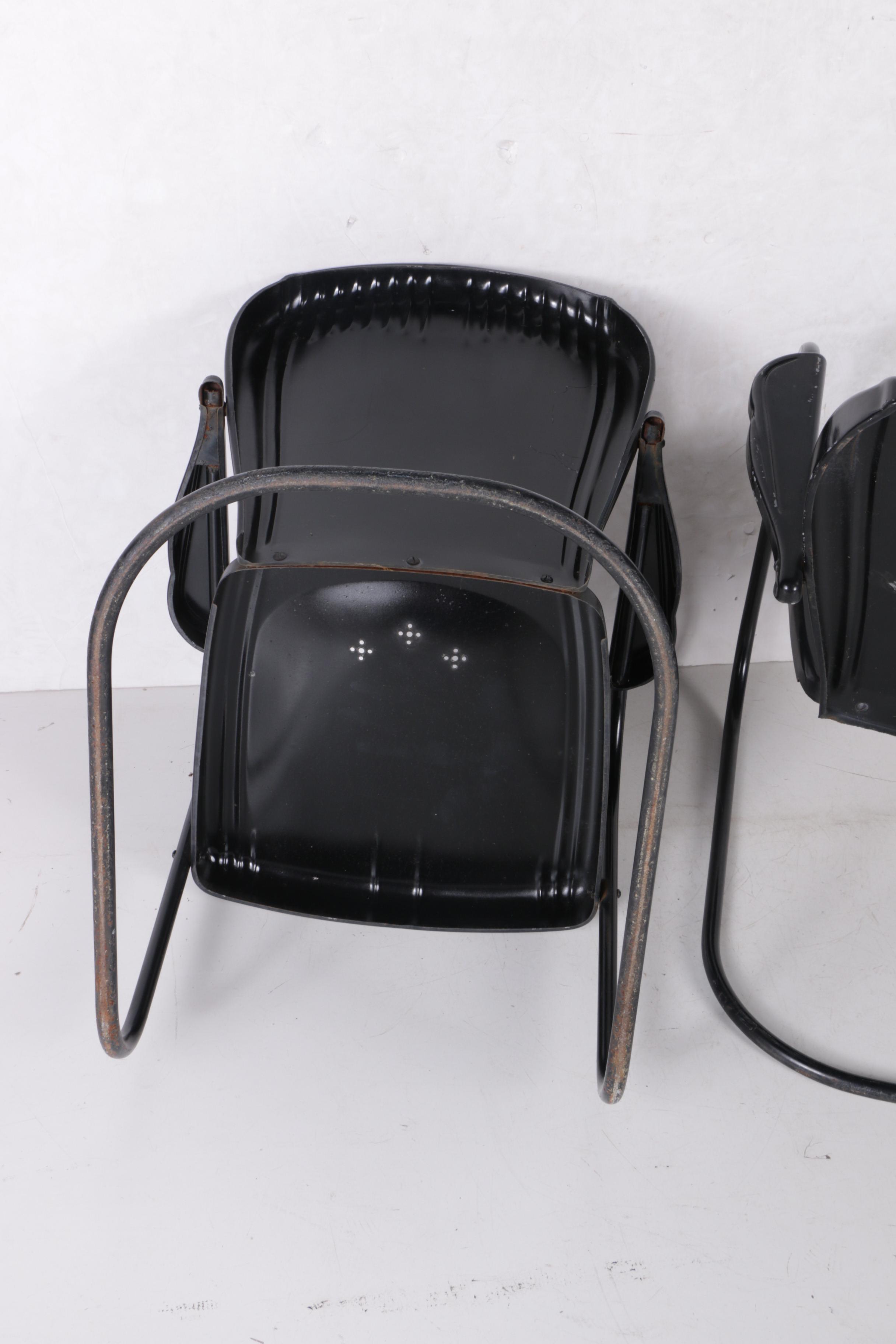 Vintage Black Metal Patio Chairs