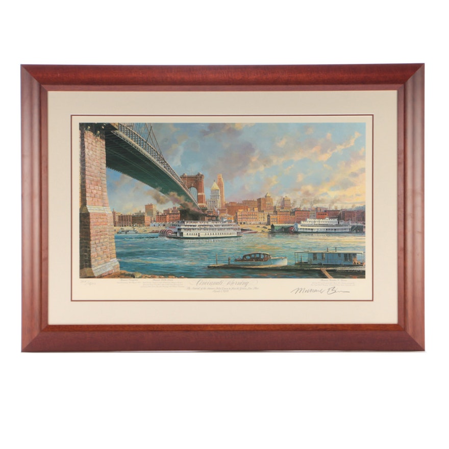 Michael Blaser Signed Limited Edition Offset Lithograph "Cincinnati Morning"