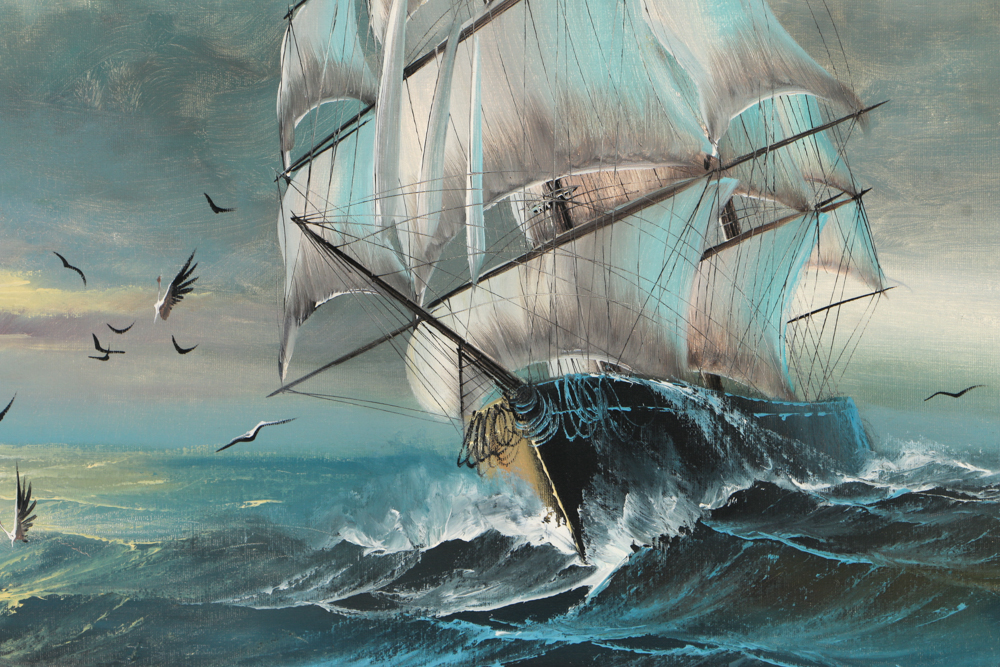 Preston Willis Original Nautical Oil on Canvas Painting