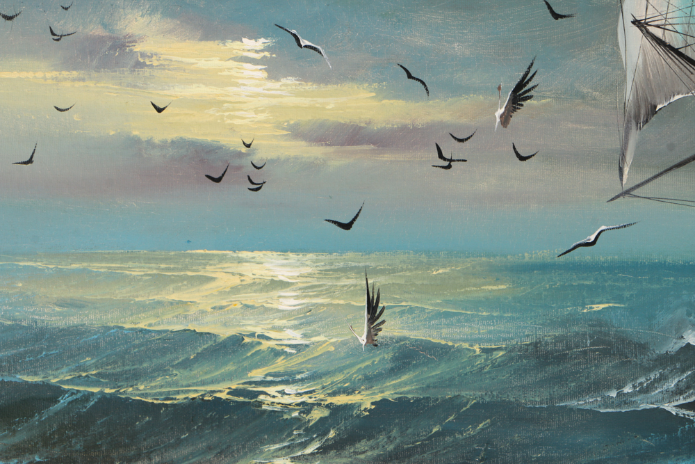 Preston Willis Original Nautical Oil on Canvas Painting