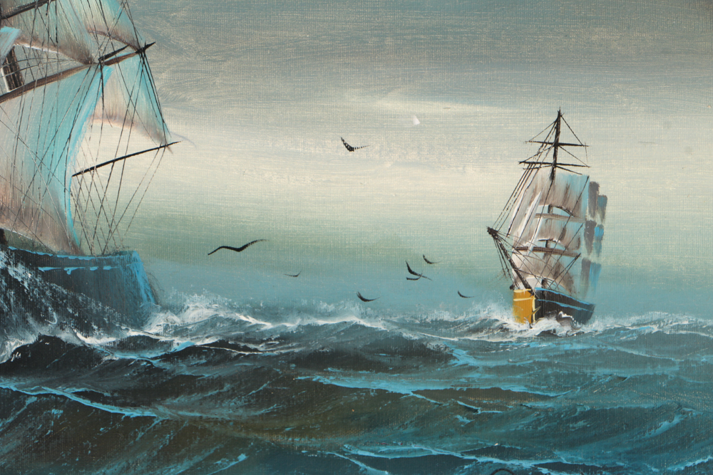 Preston Willis Original Nautical Oil on Canvas Painting