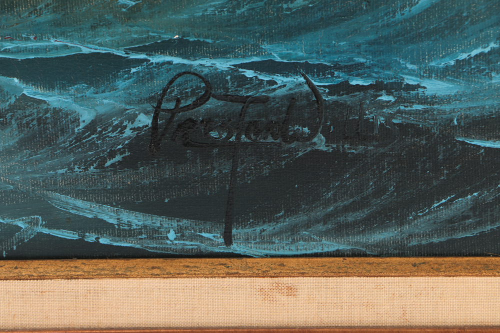 Preston Willis Original Nautical Oil on Canvas Painting