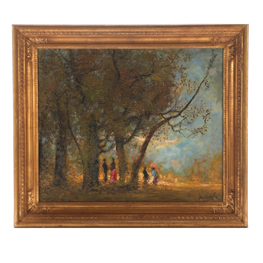 De Angelis Oil Landscape Painting on Canvas