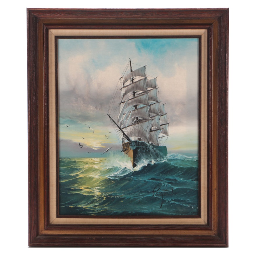 Preston Willis Nautical Oil on Canvas Painting