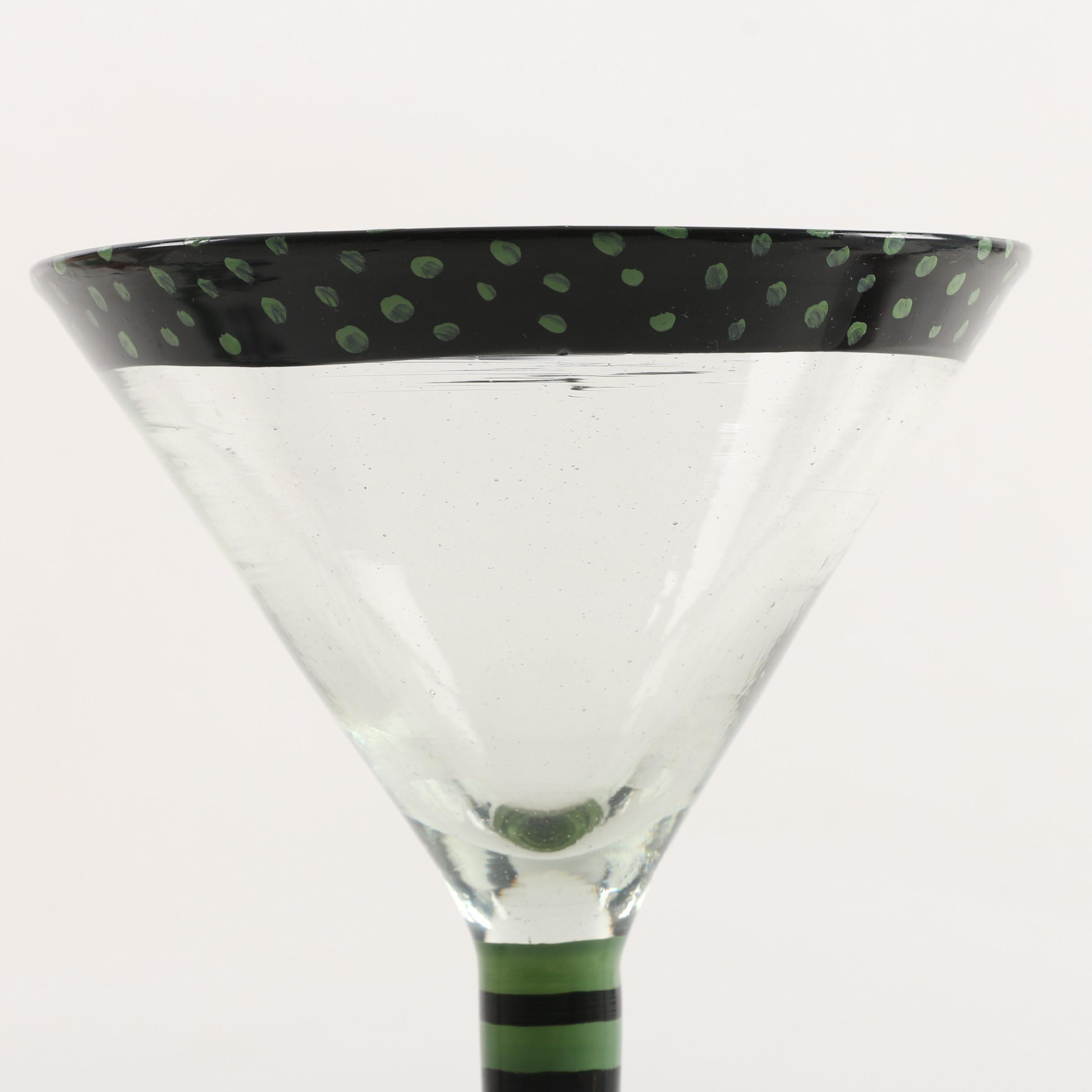 Droll Designs Hand-Painted Martini Glasses