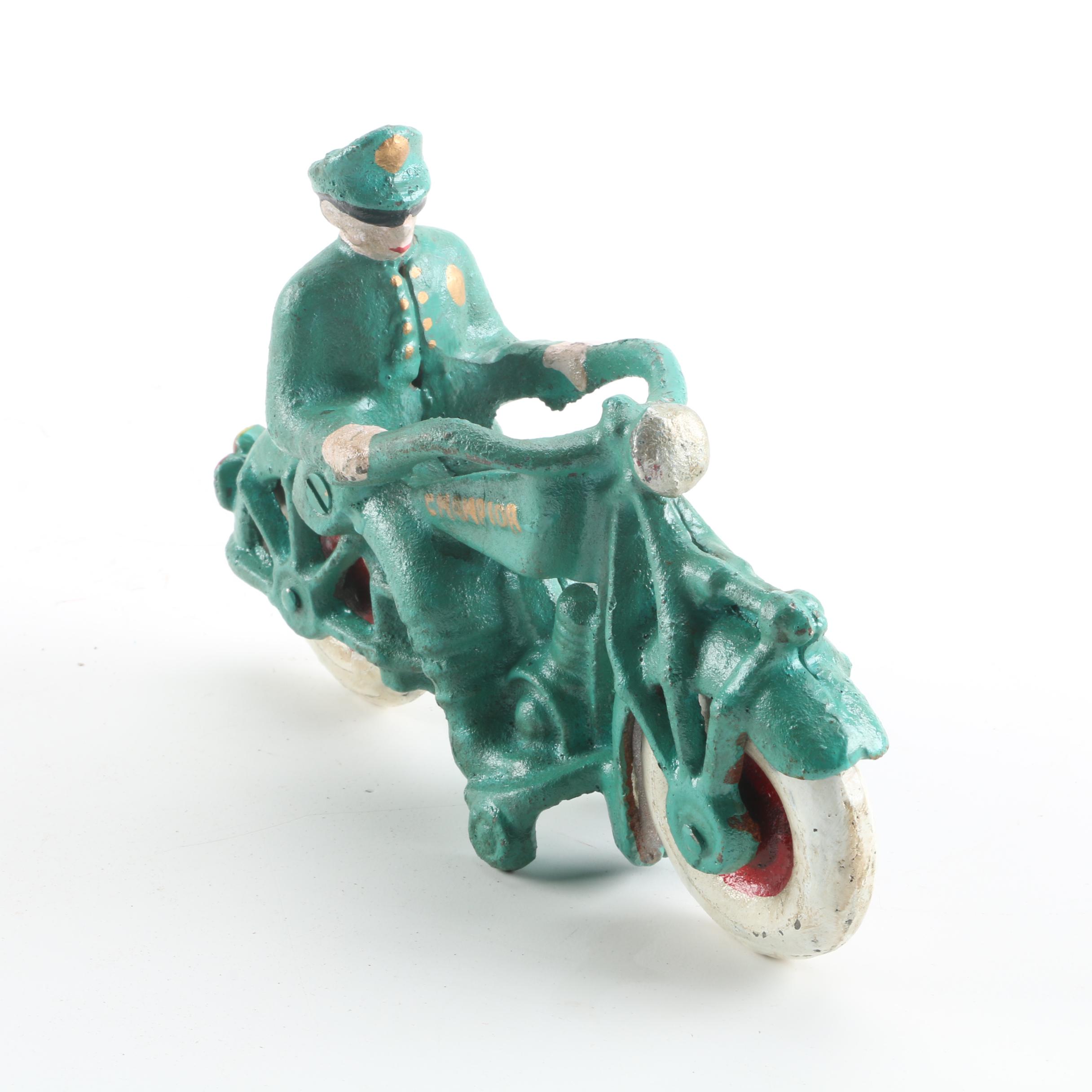 Hubley "Champion" Cast Iron Motorcycle Toy