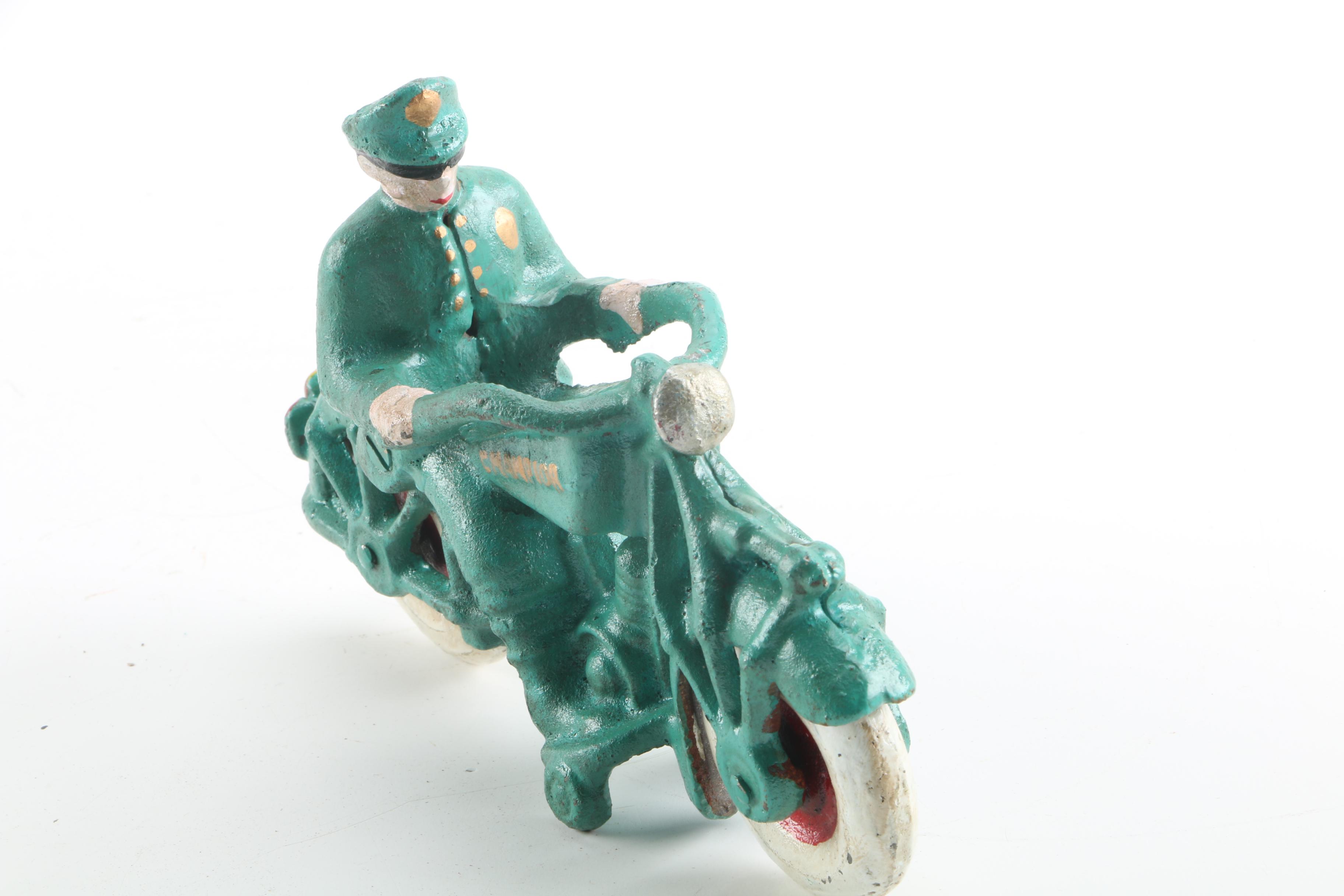 Hubley "Champion" Cast Iron Motorcycle Toy