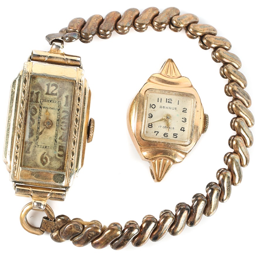 Vintage Wristwatches Including Waltham and Benrus