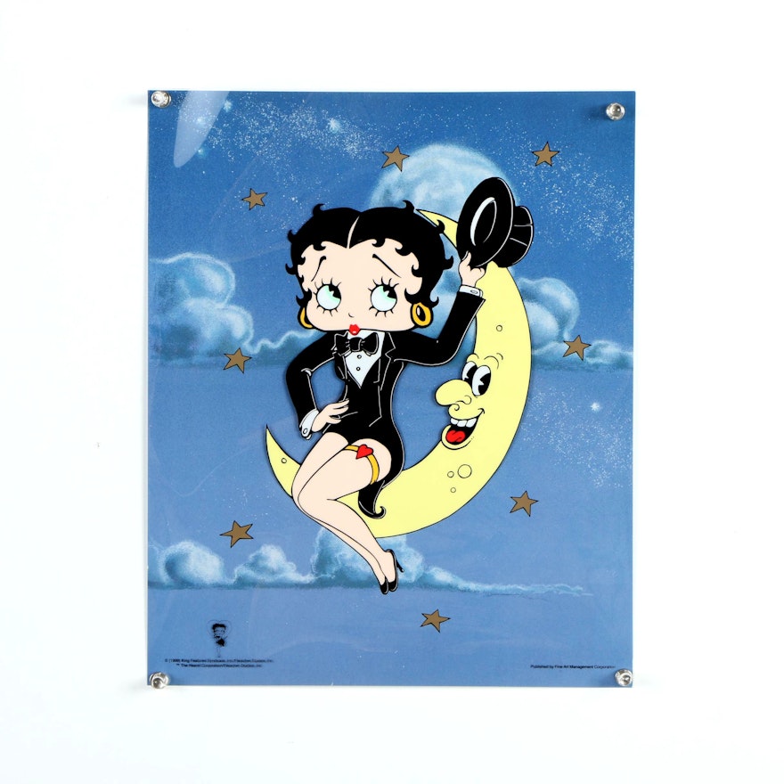 Reproduction Sericel "Betty Boop Sitting on the Moon!"