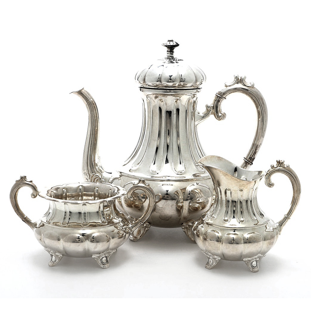 Vintage Norwegian 830 Silver Three Piece Coffee Set
