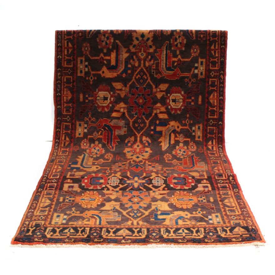 Vintage Hand-Knotted Pieced Persian Lilihan Sarouk Rug