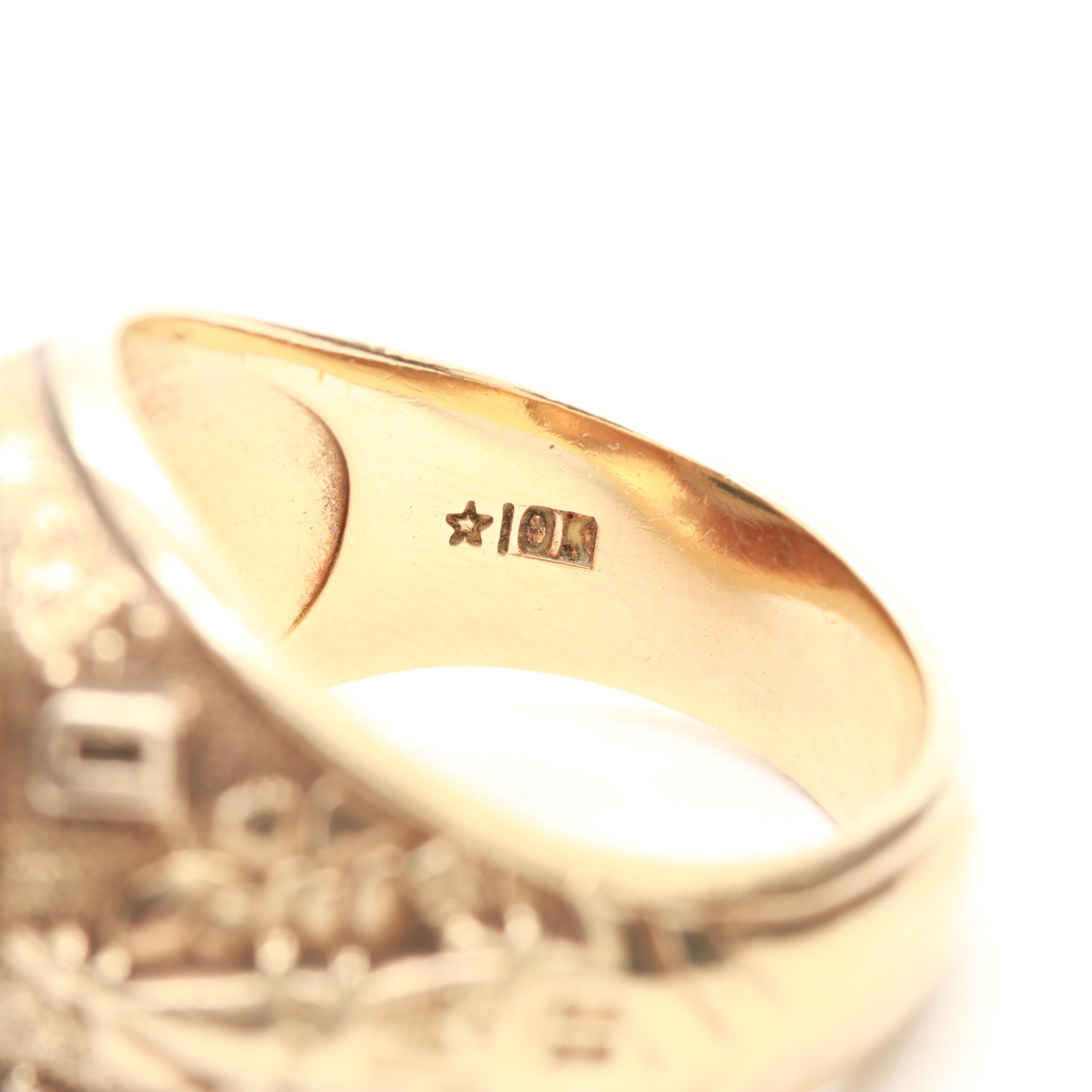 Vintage 1960 10K Yellow Gold Synthetic Spinel Baylor Medical School Class Ring