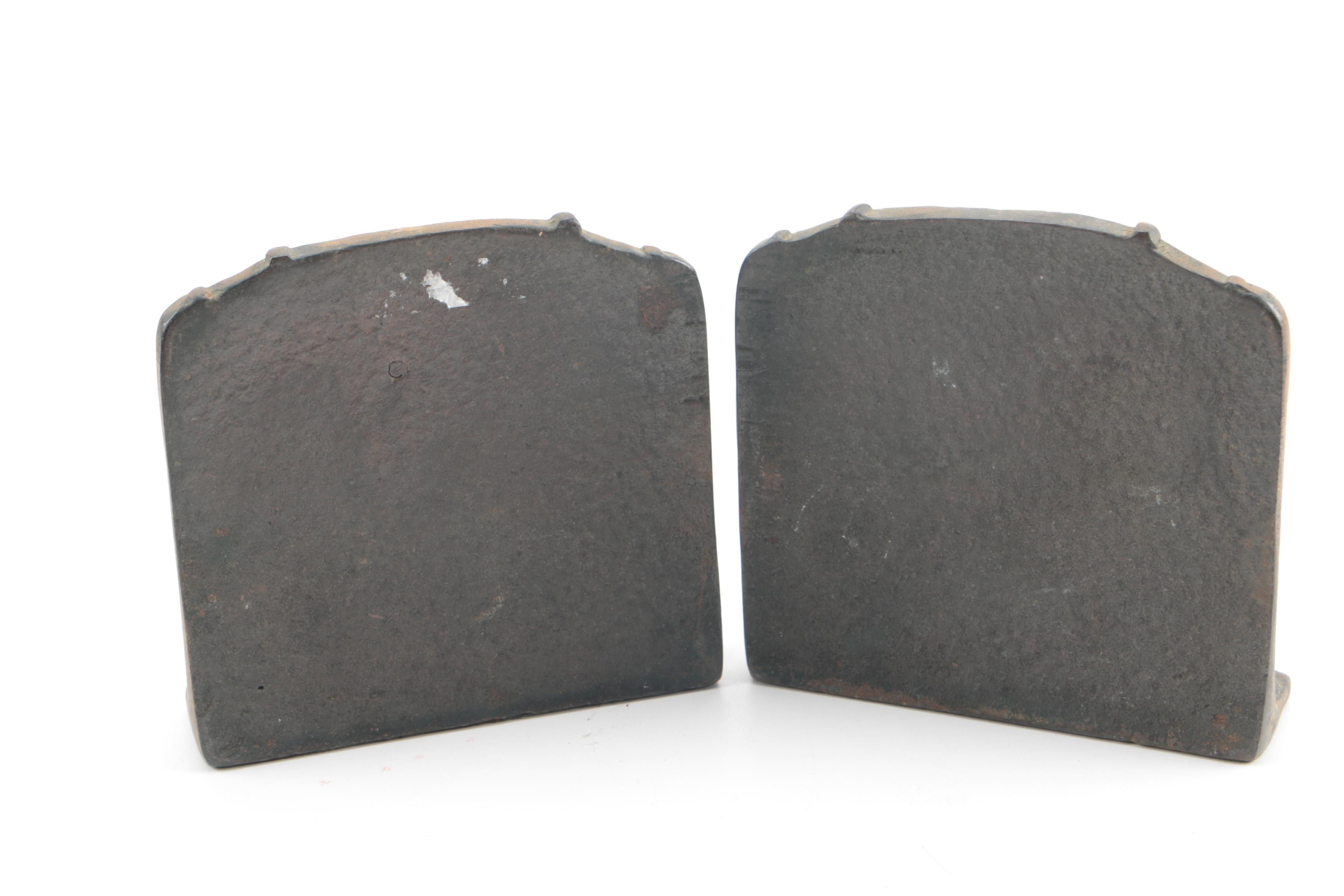 Hubley "St. George" Bookends (Attributed) with "The Angelus" Bookends