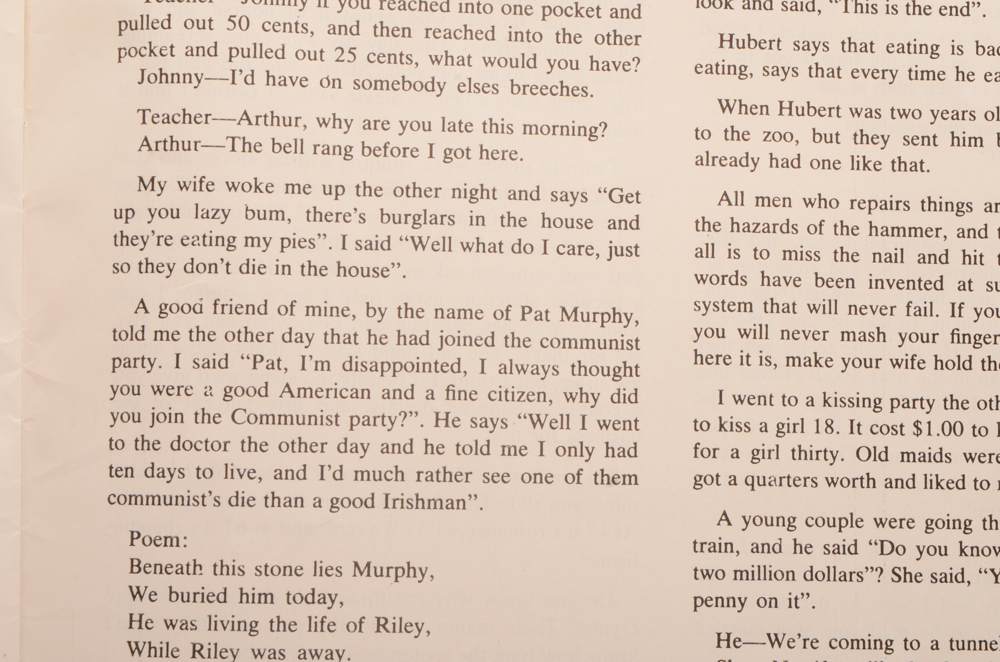 Signed "Archie Campbell's Hee Haw Joke Book"