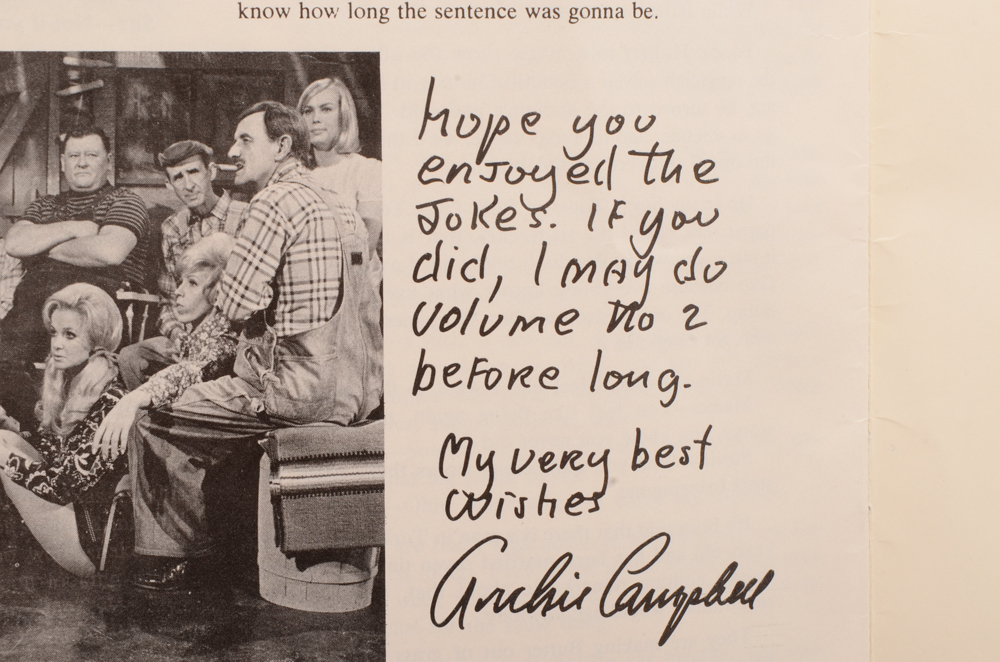 Signed "Archie Campbell's Hee Haw Joke Book"