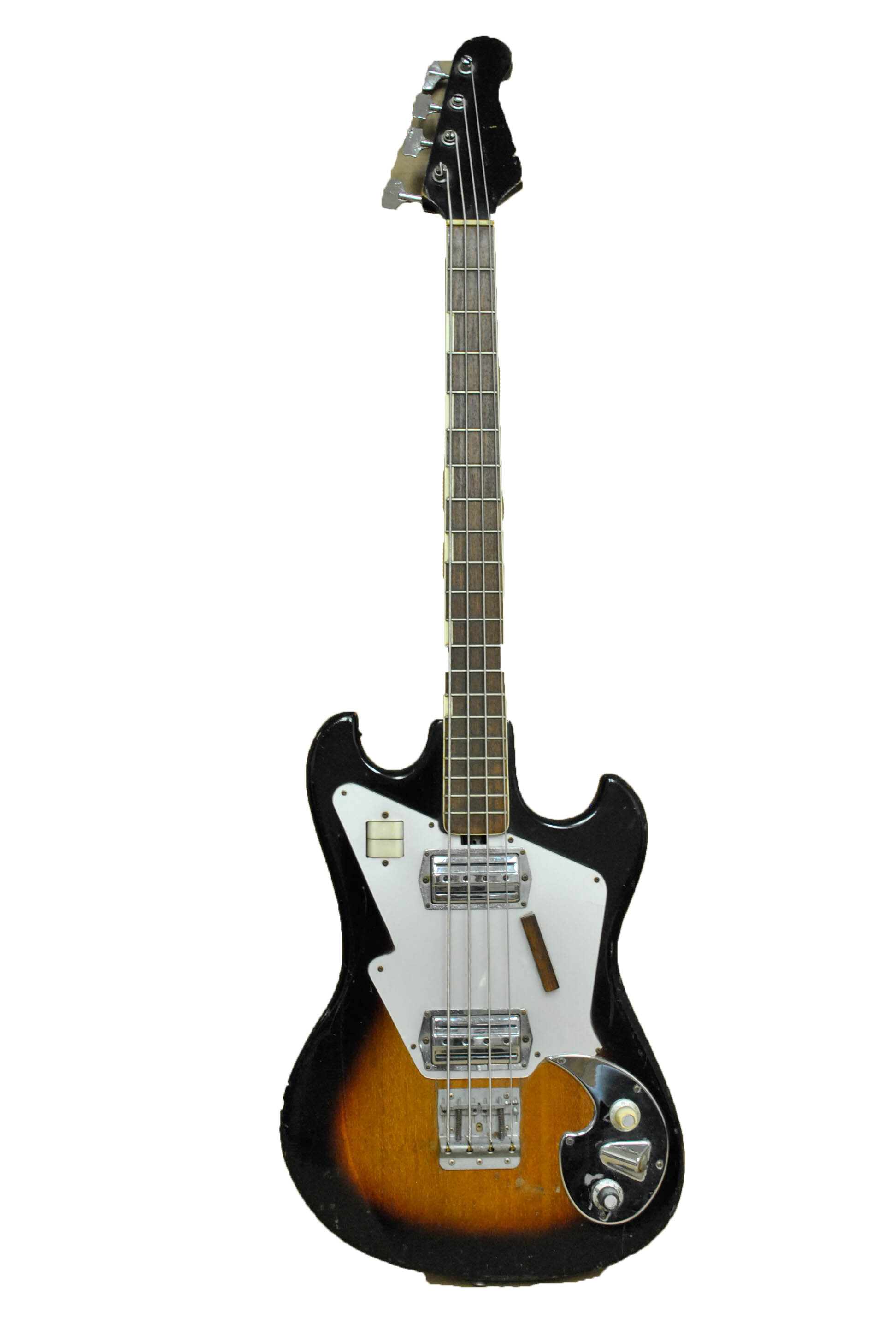 C. 1960s Teisco Electric Bass Guitar and Road Runner Gig Bag