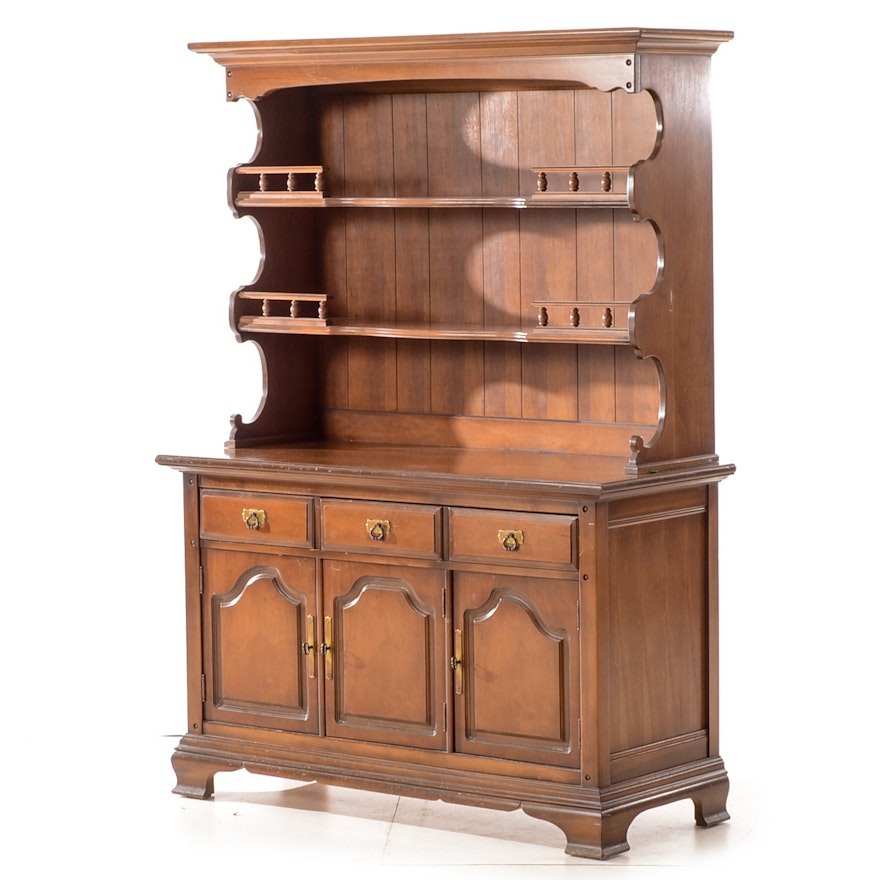 Colonial Style Cherry Hutch on Cabinet