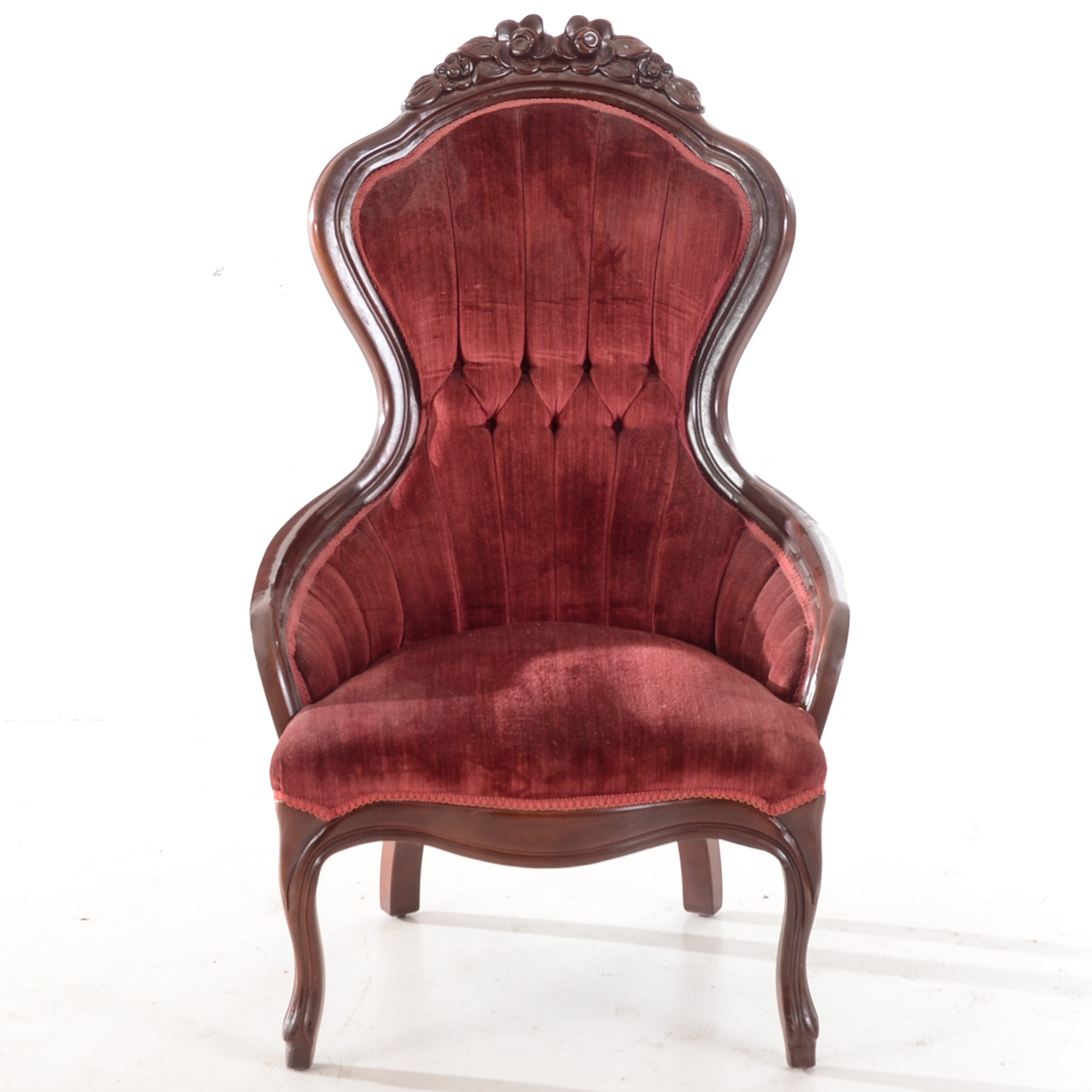 Victorian Style Rose Carved Arm Chair