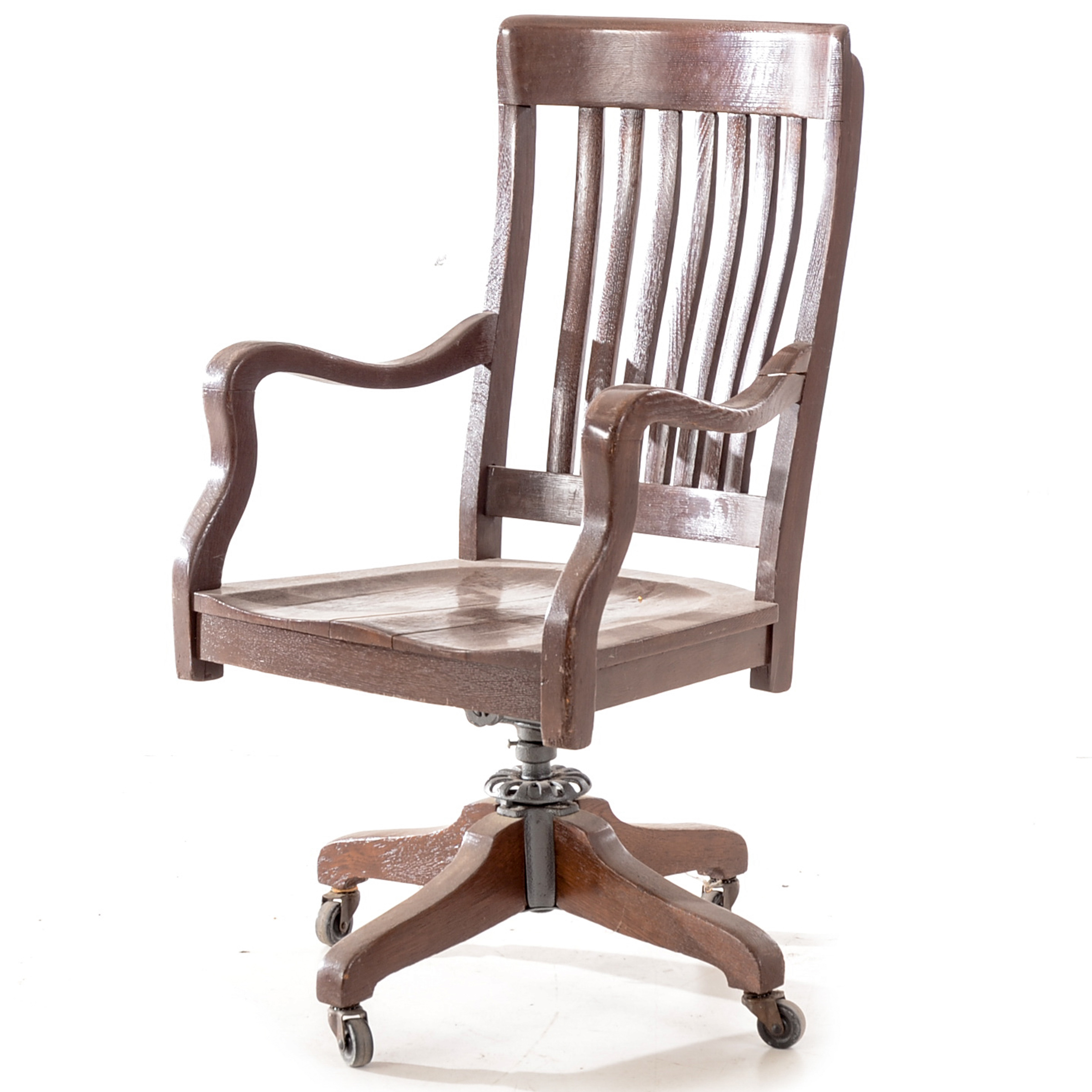 Antique Oak Banker's Chair