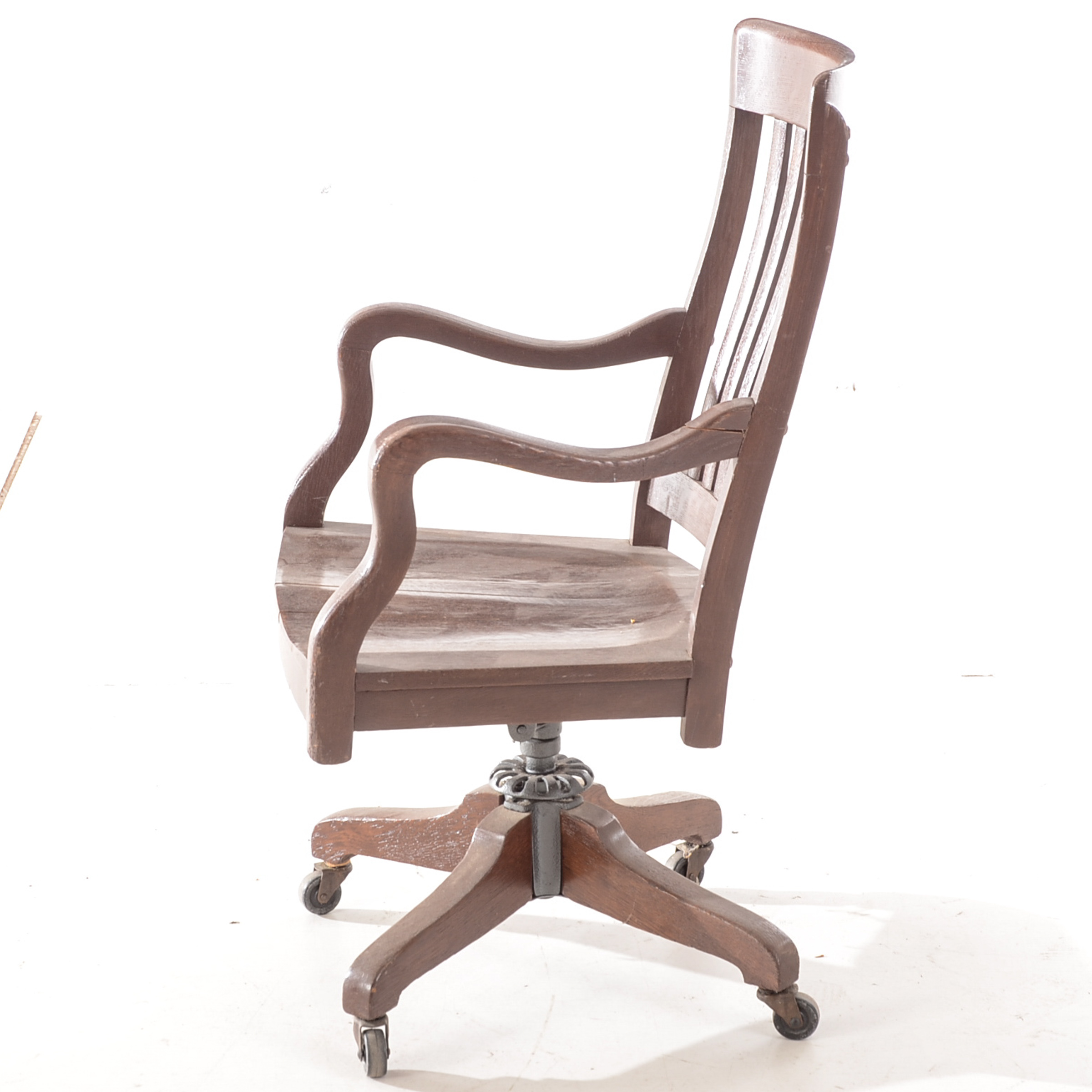 Antique Oak Banker's Chair