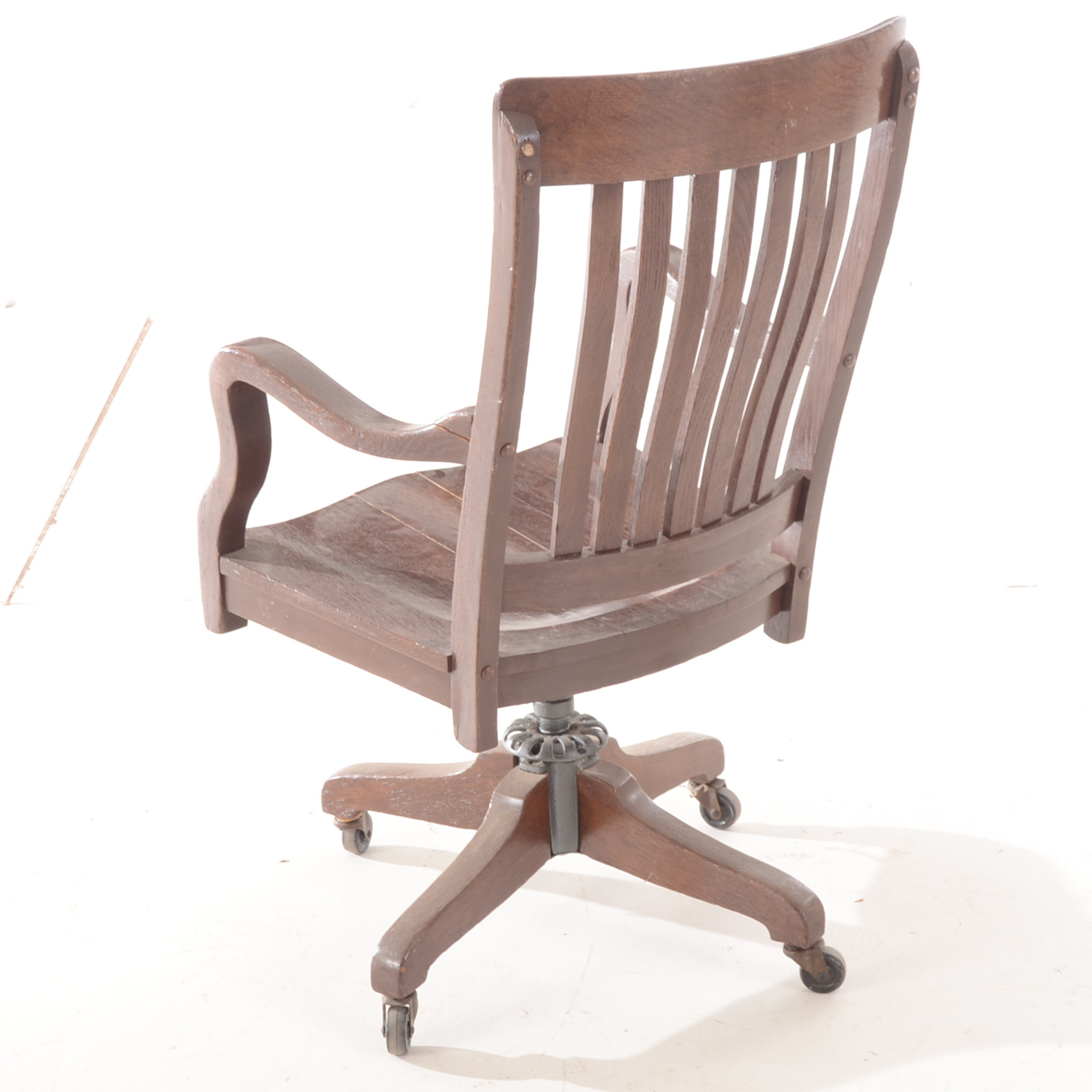 Antique Oak Banker's Chair