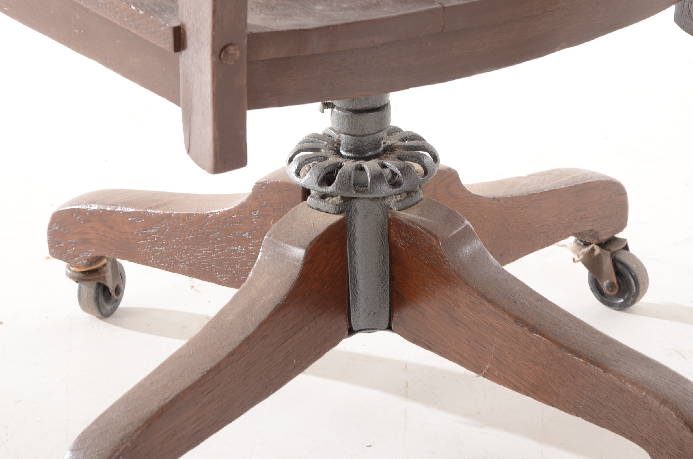 Antique Oak Banker's Chair