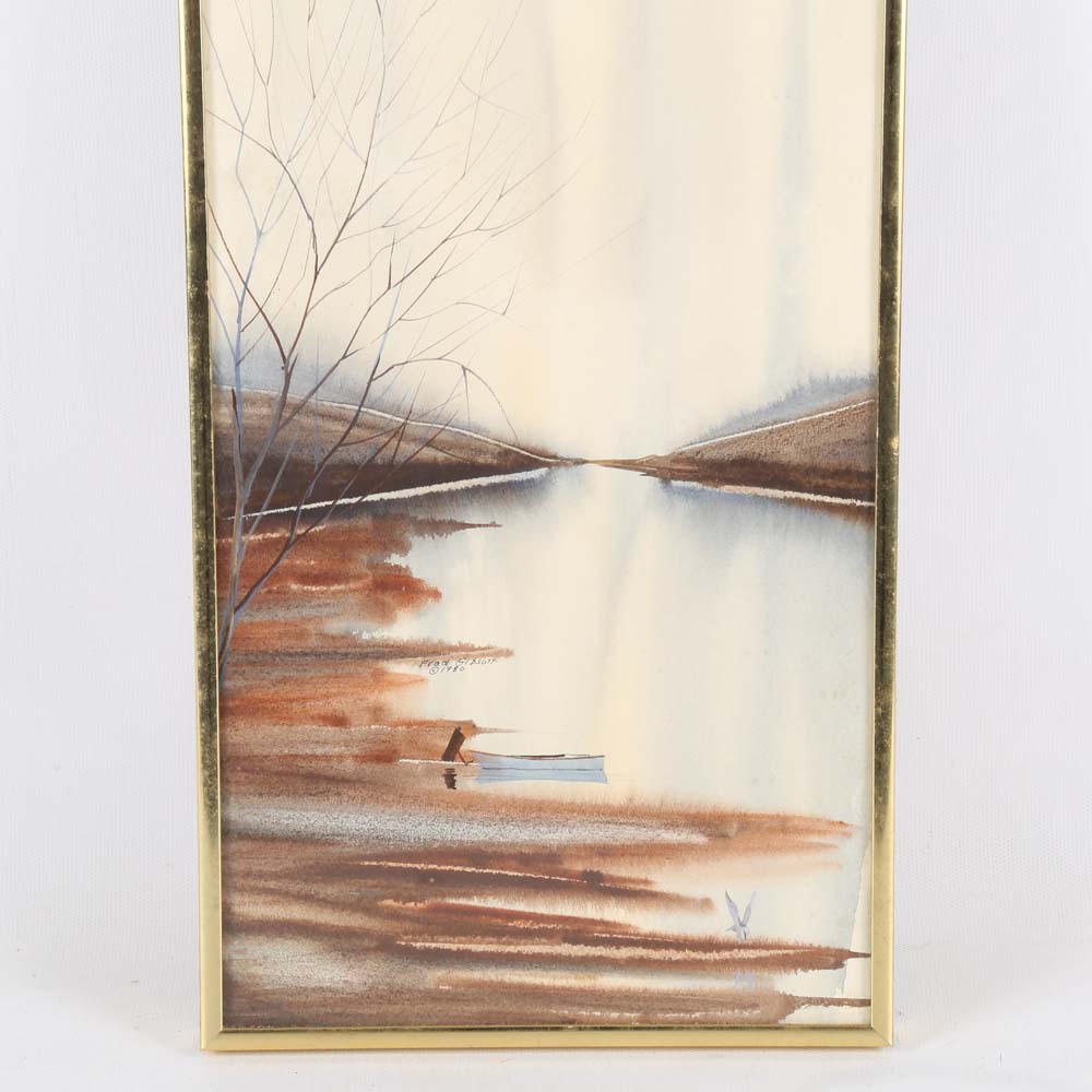 Fred Gibson Vintage Watercolor Painting