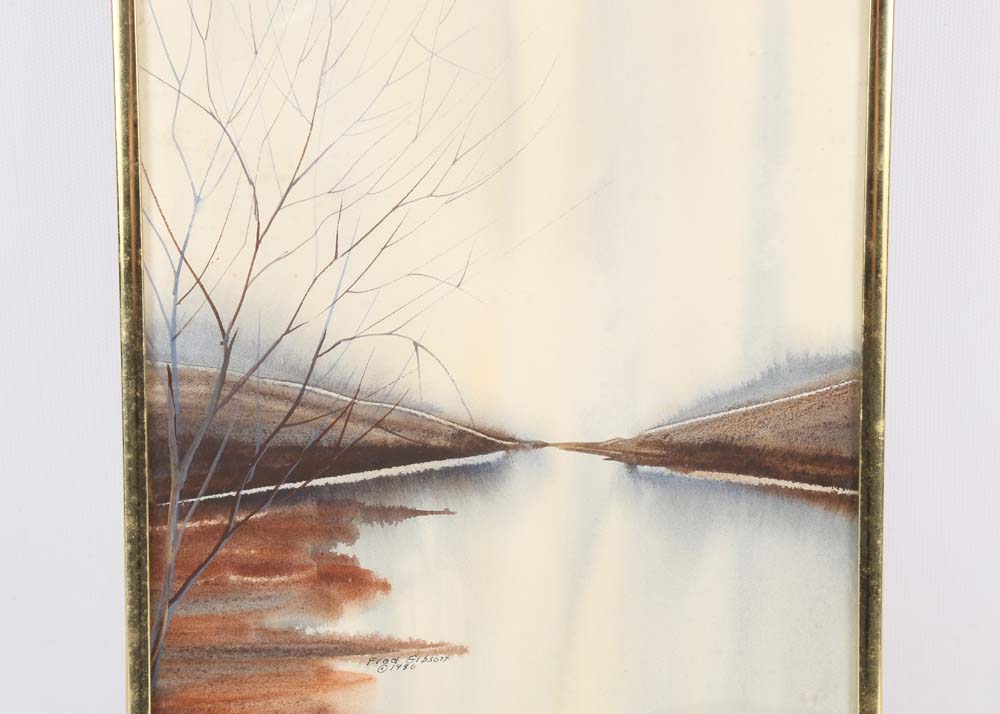 Fred Gibson Vintage Watercolor Painting