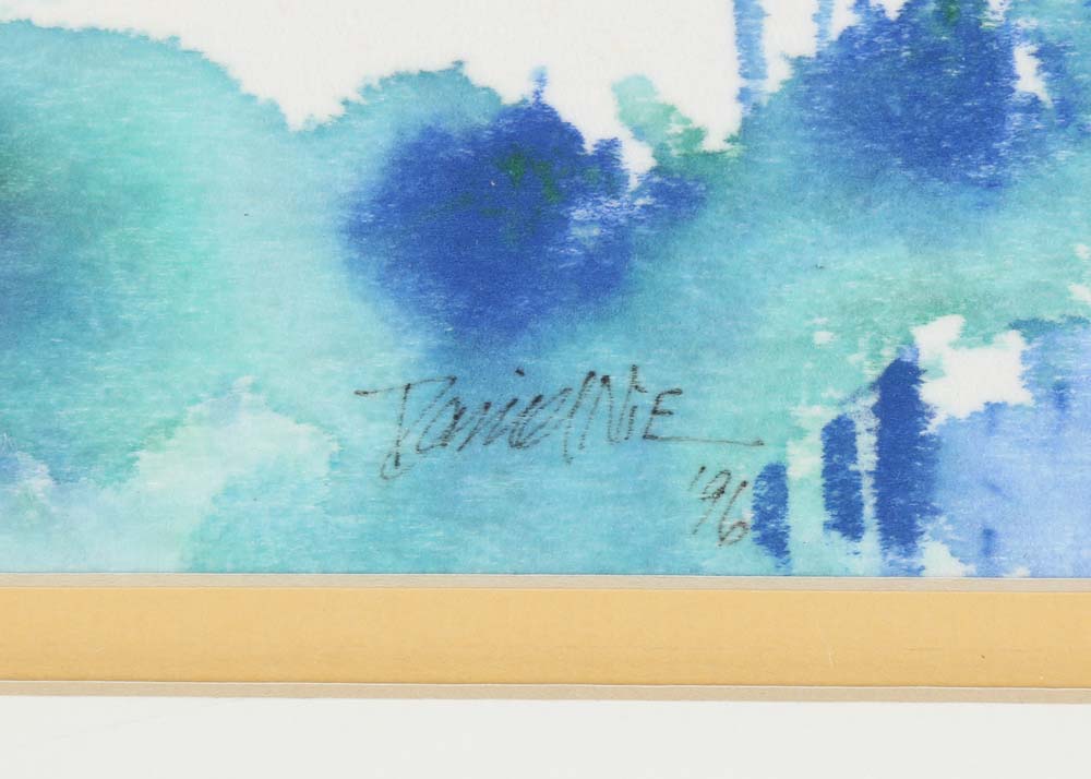 Daniel Nie Original Watercolor Painting "Three Rabbits"