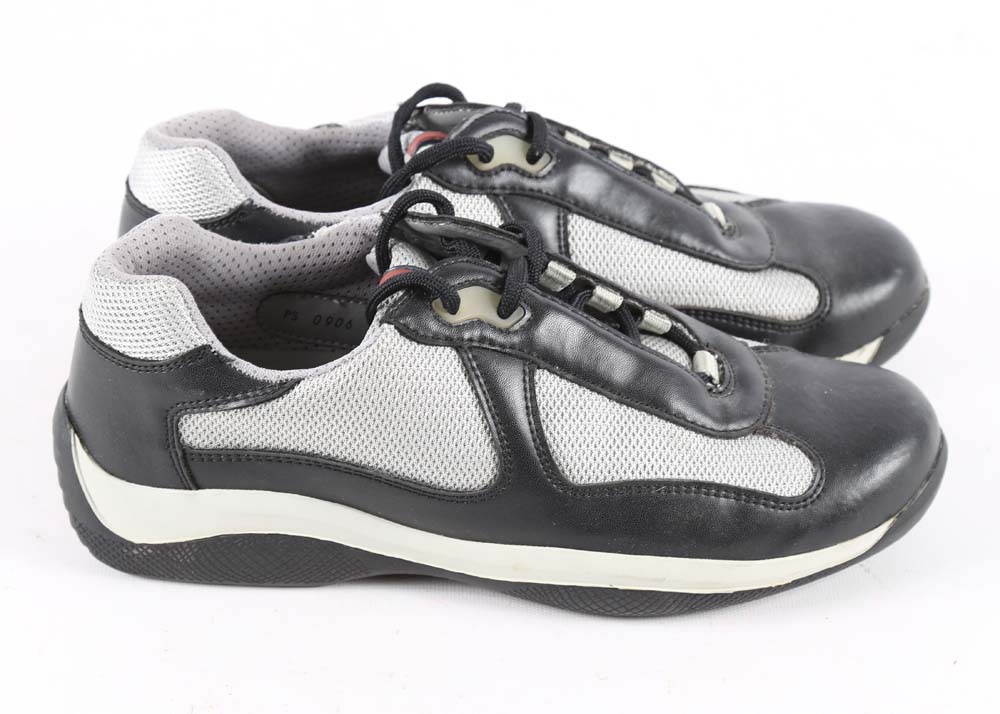 Men's Prada Leather and Mesh Sneakers