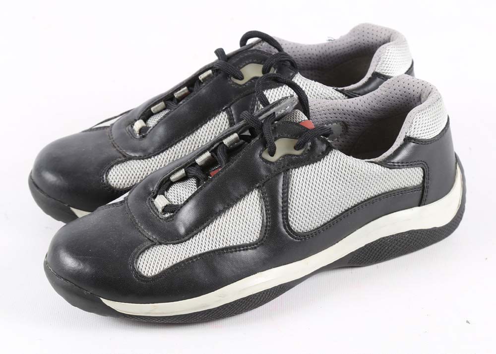 Men's Prada Leather and Mesh Sneakers